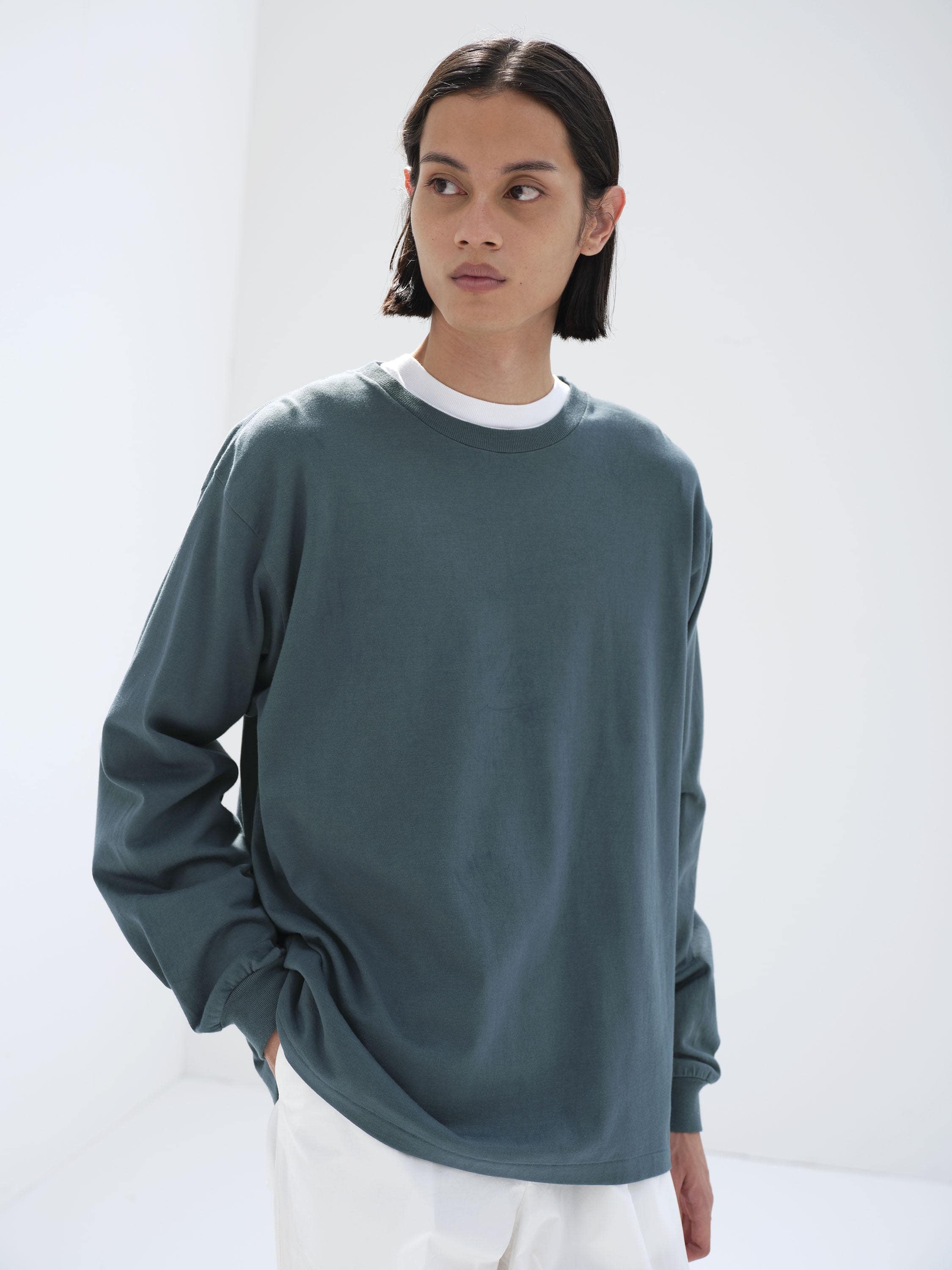 LUSTER PLAITING L/S TEE 詳細画像 DEEP BLUE 2