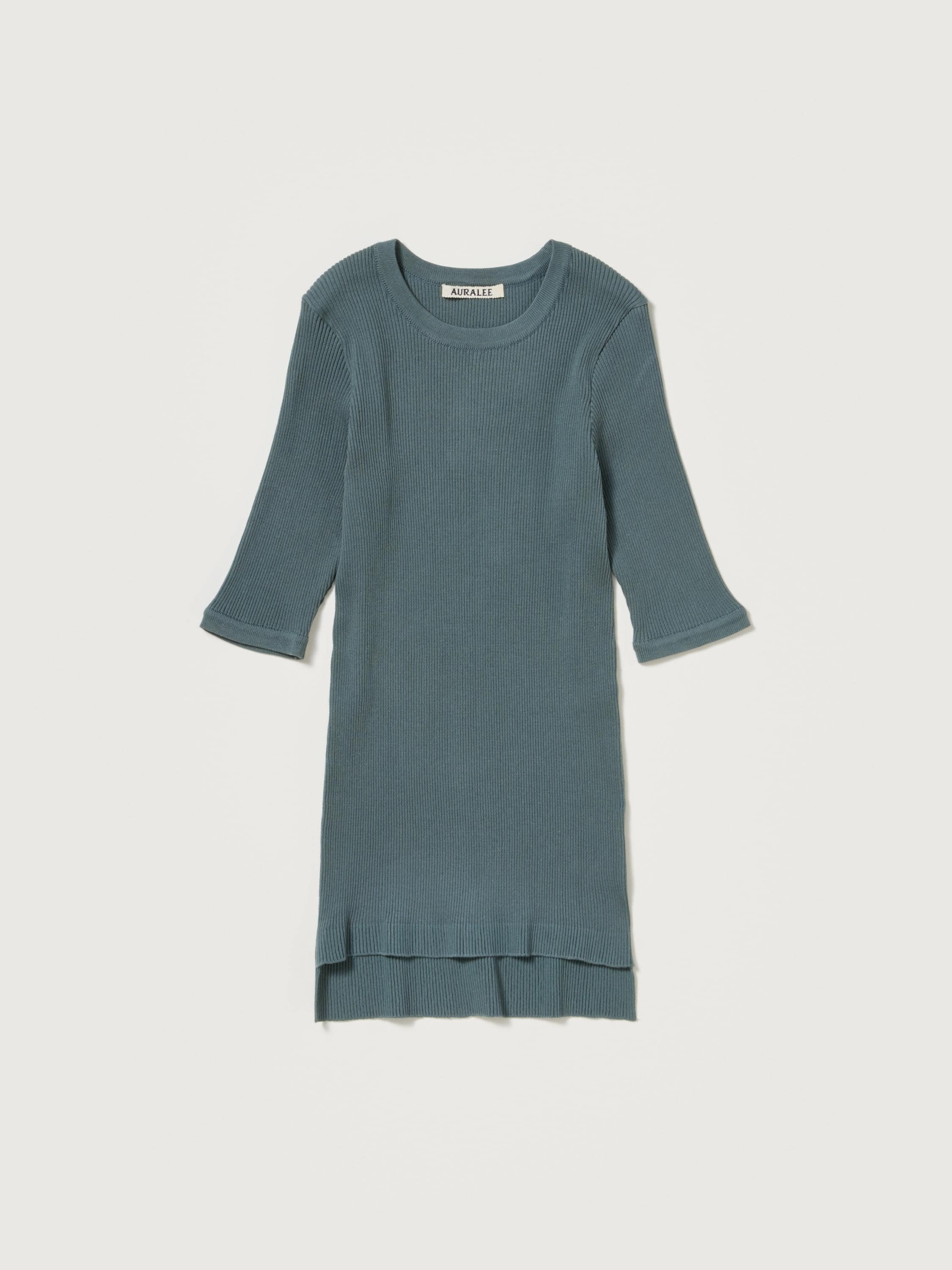 COTTON HIGH GAUGE RIB KNIT TEE 詳細画像 SAGE GRAY 3