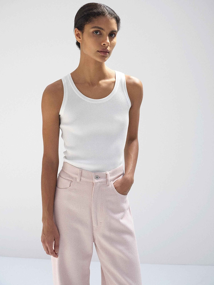 COTTON HIGH GAUGE RIB KNIT TANK