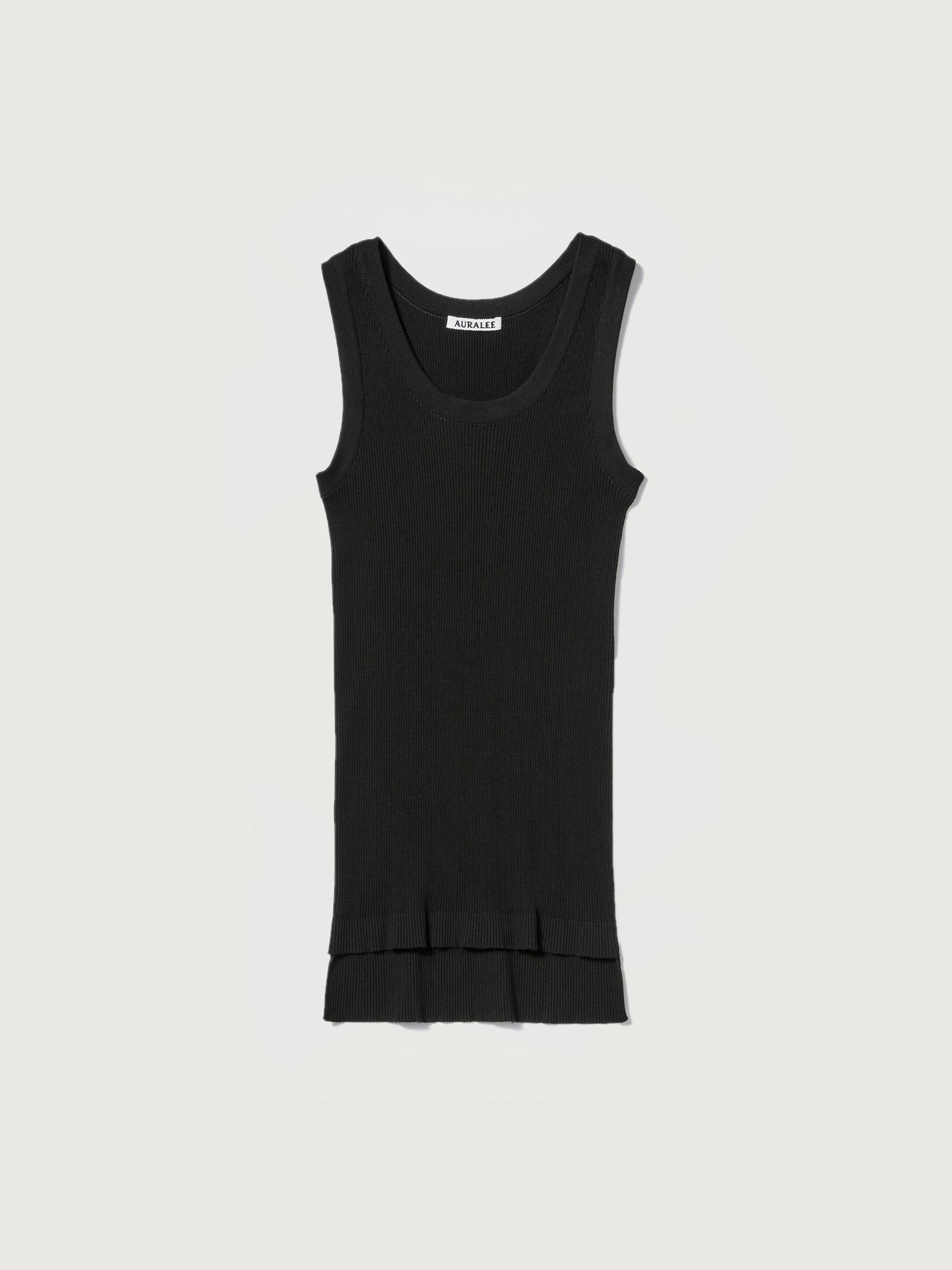 COTTON HIGH GAUGE RIB KNIT TANK 詳細画像 BLACK 1