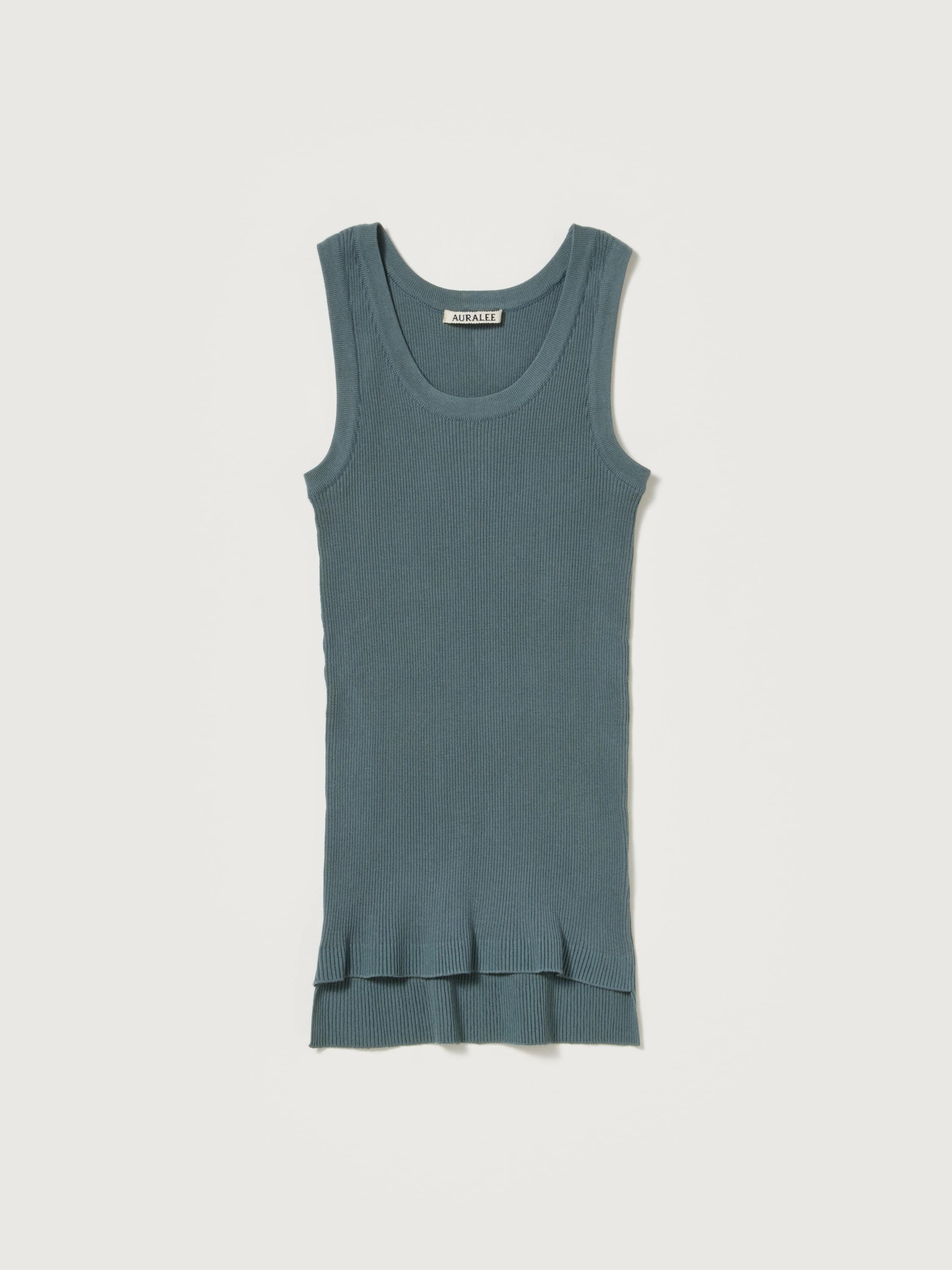 COTTON HIGH GAUGE RIB KNIT TANK 詳細画像 SAGE GRAY 1