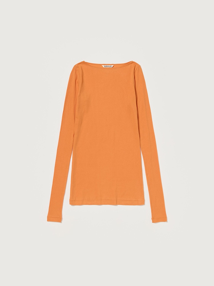 【AURALEE】HIGH GAUGE SHEER RIB L/S TEE SUPER HIGH GAUGE SHEER RIB BOAT NECK L/S TEE - AURALEE Official