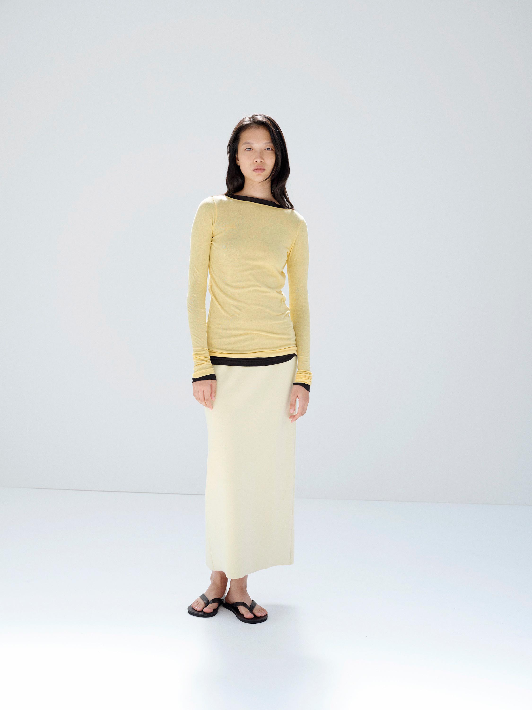 SUPER HIGH GAUGE SHEER RIB BOAT NECK L/S TEE 詳細画像 MUSTARD 2