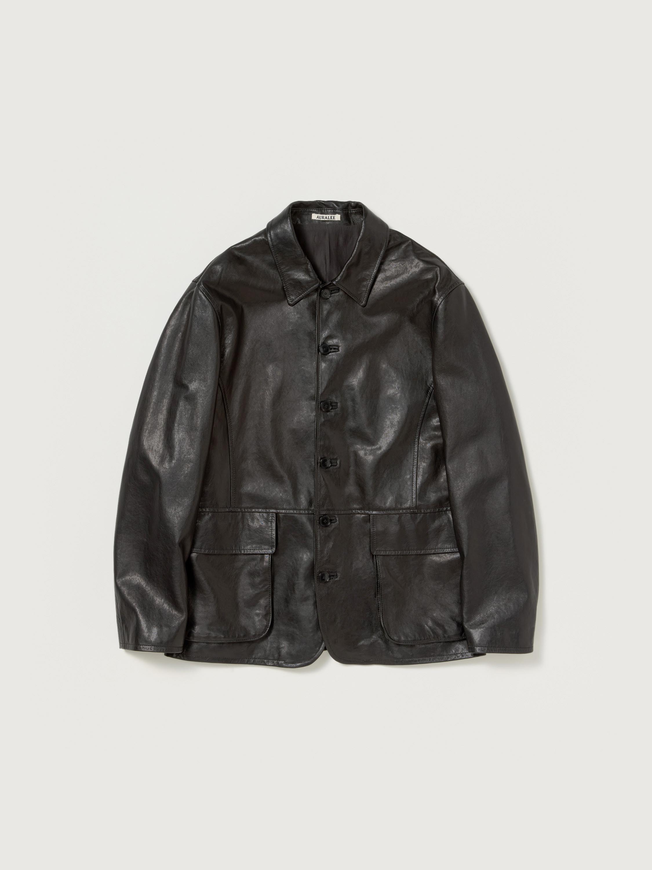 TEXTURED LAMB LEATHER BLOUSON 詳細画像 BLACK 5