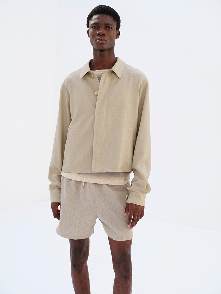 WOOL HERRINGBONE BLOUSON