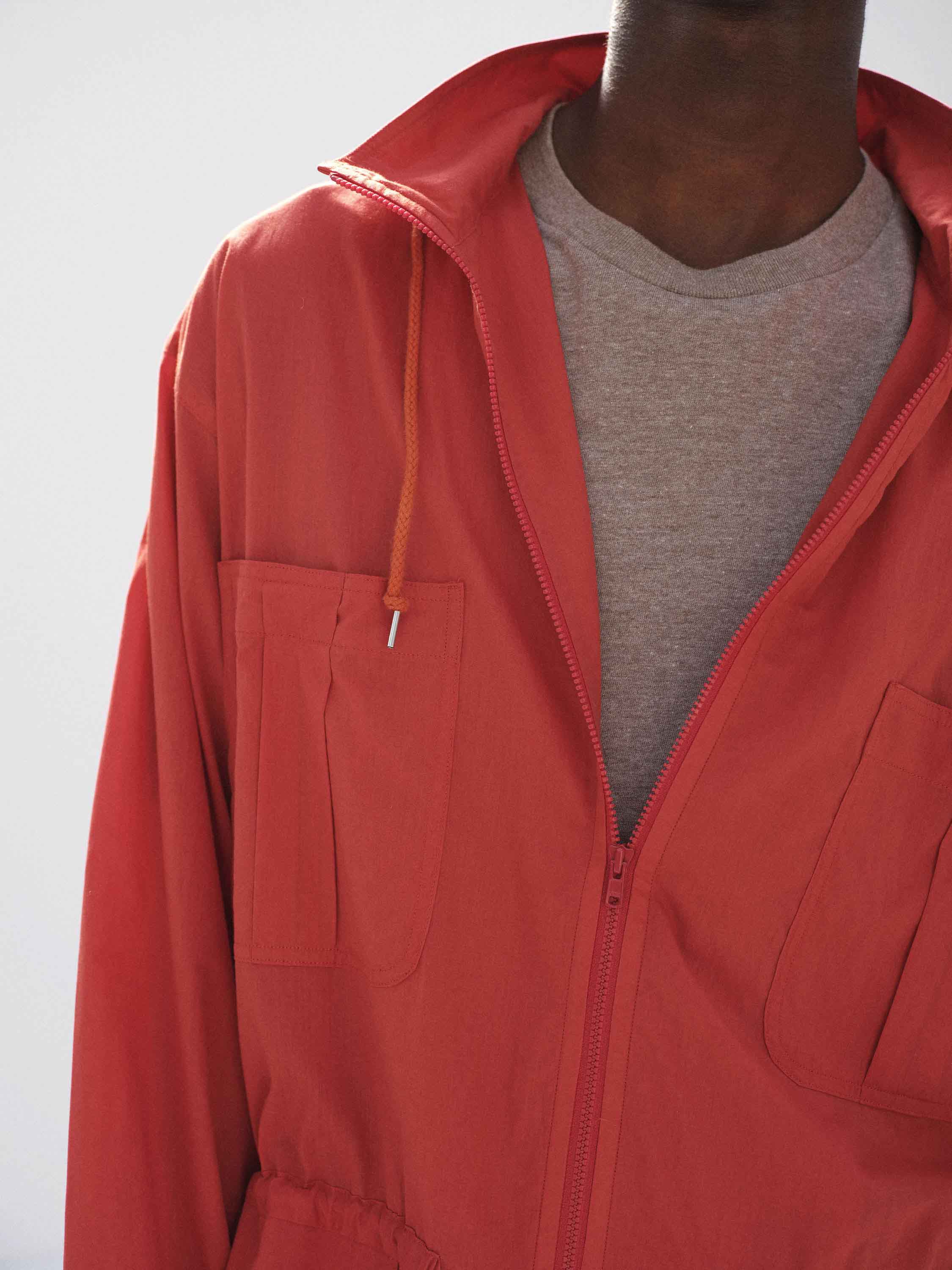 SUPER FINE COTTON LAWN HOODED BLOUSON 詳細画像 RED 3