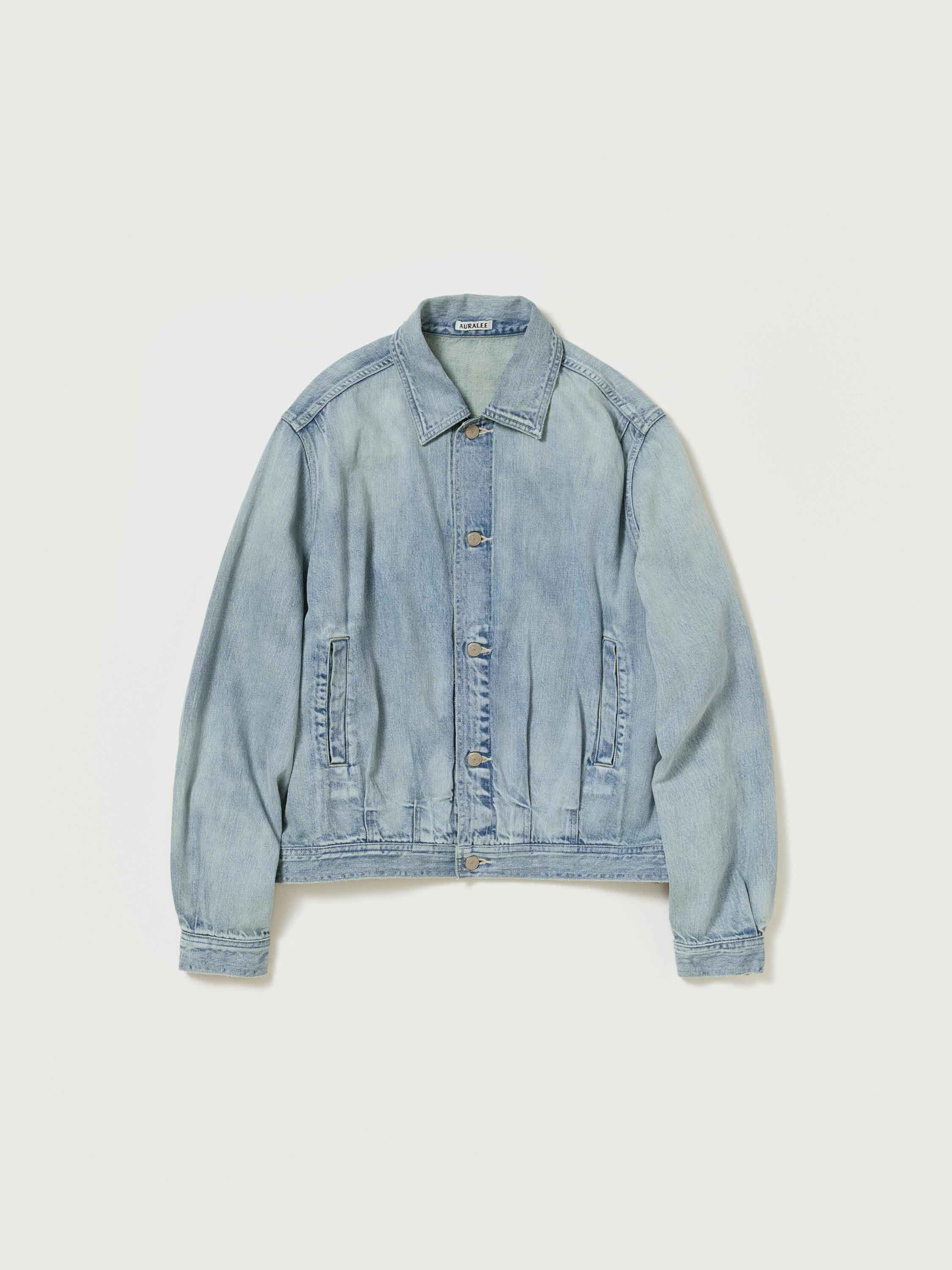 FADED SELVEDGE LIGHT DENIM BLOUSON - AURALEE Official Website