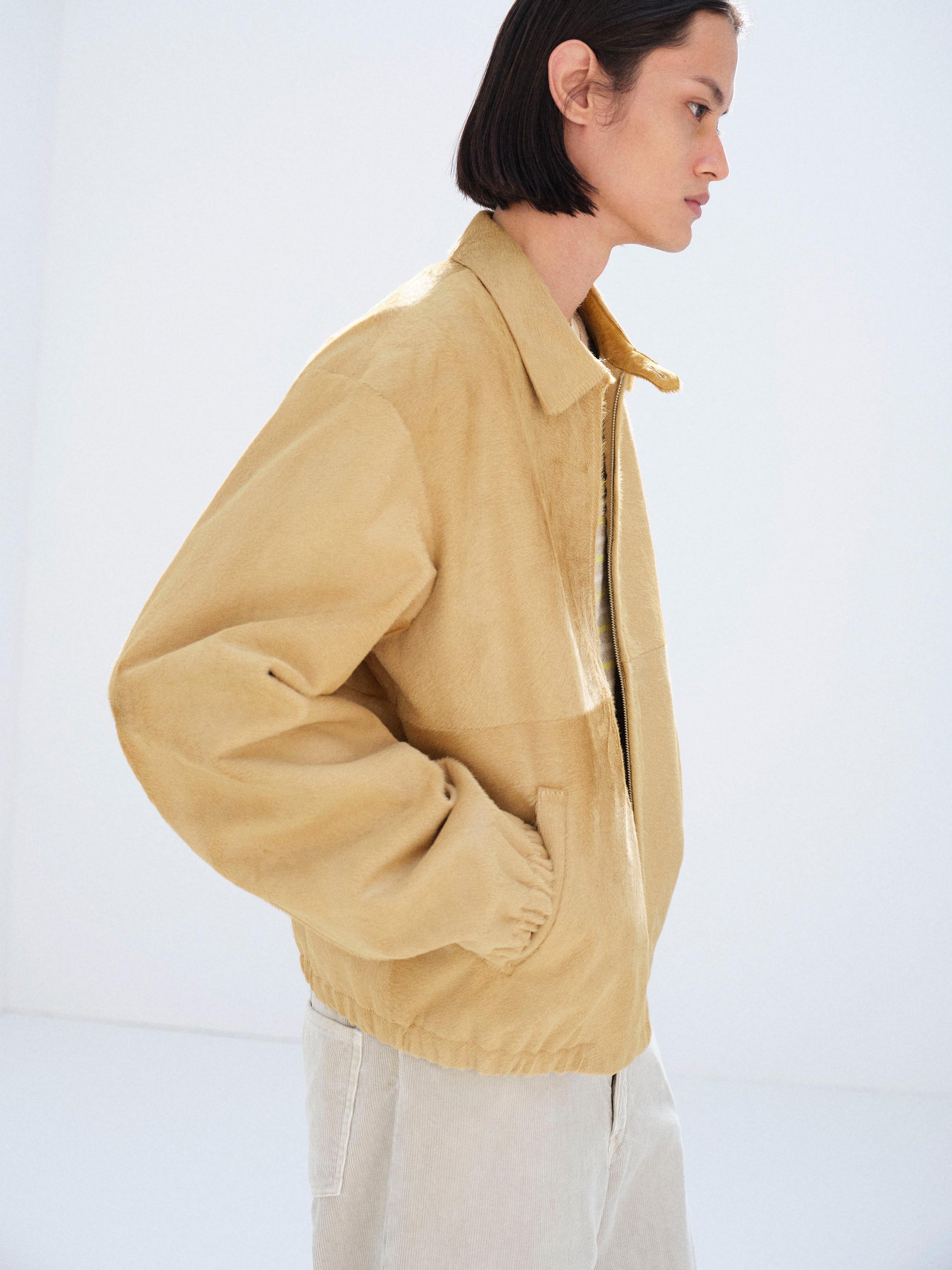 CALF HAIR ZIP BLOUSON 詳細画像 BEIGE 3