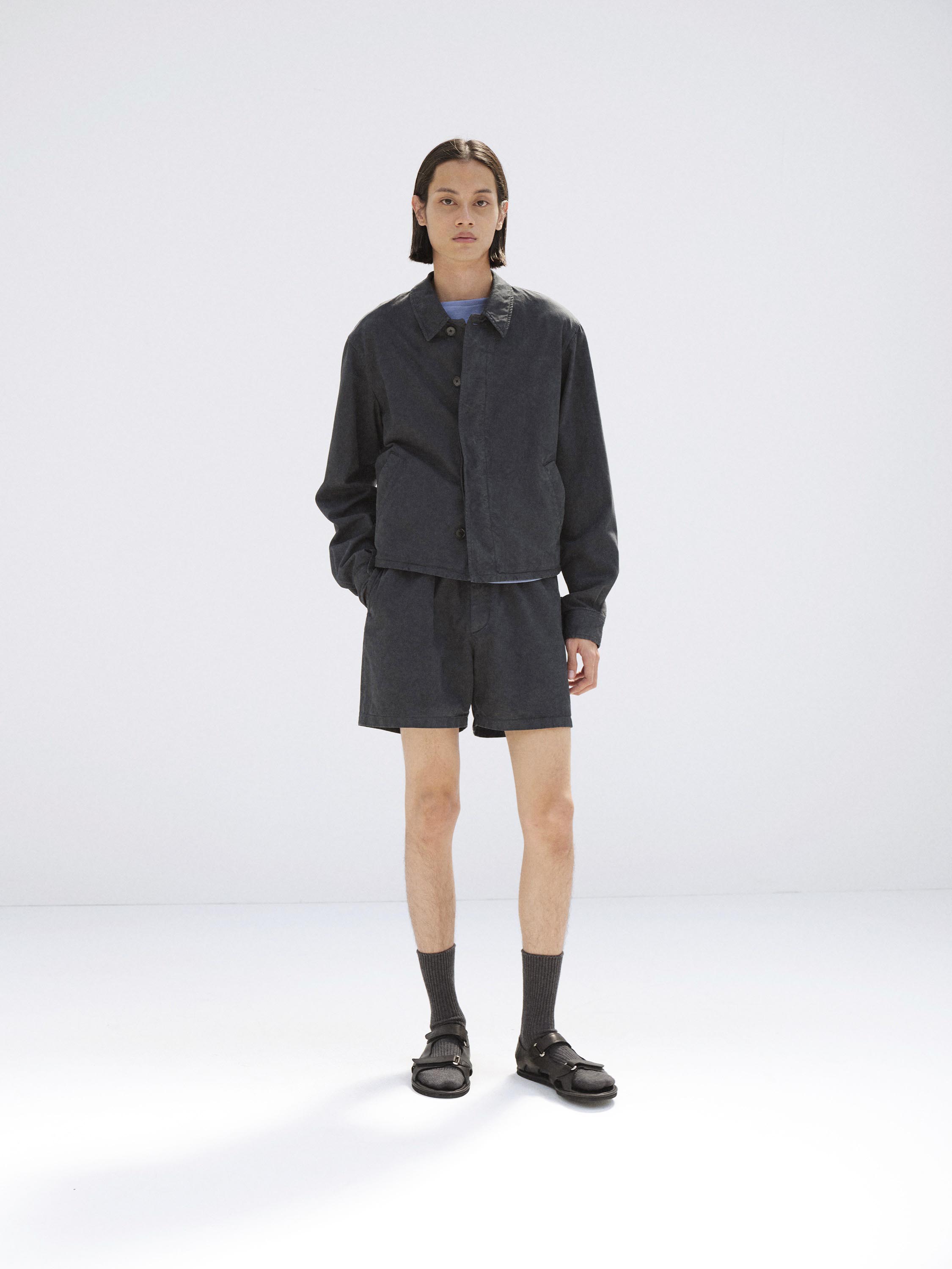 GARMENT-DYED FINX LIGHT CHINO BLOUSON 詳細画像 BLACK 1