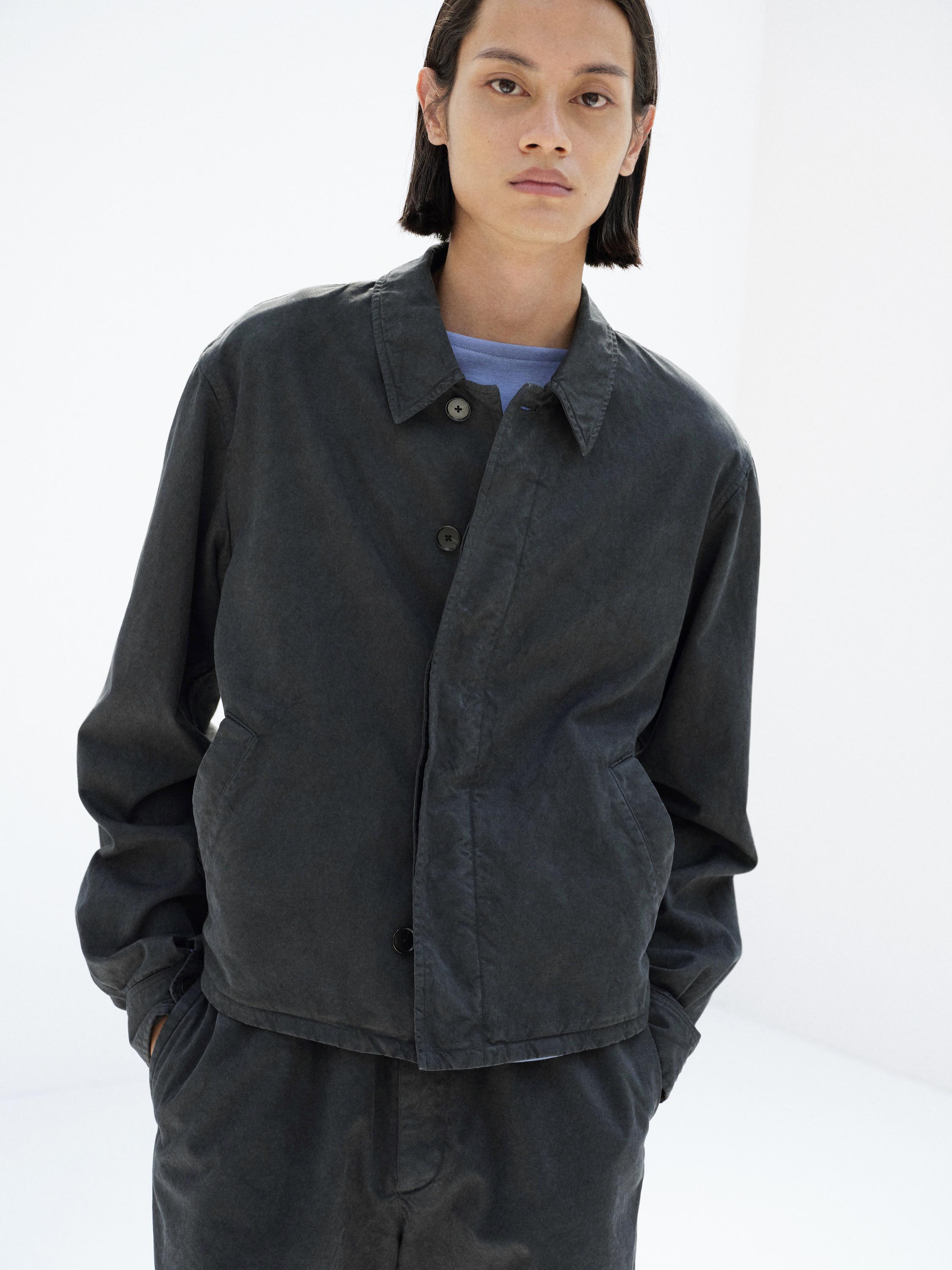 GARMENT-DYED FINX LIGHT CHINO BLOUSON 詳細画像 BLACK 2
