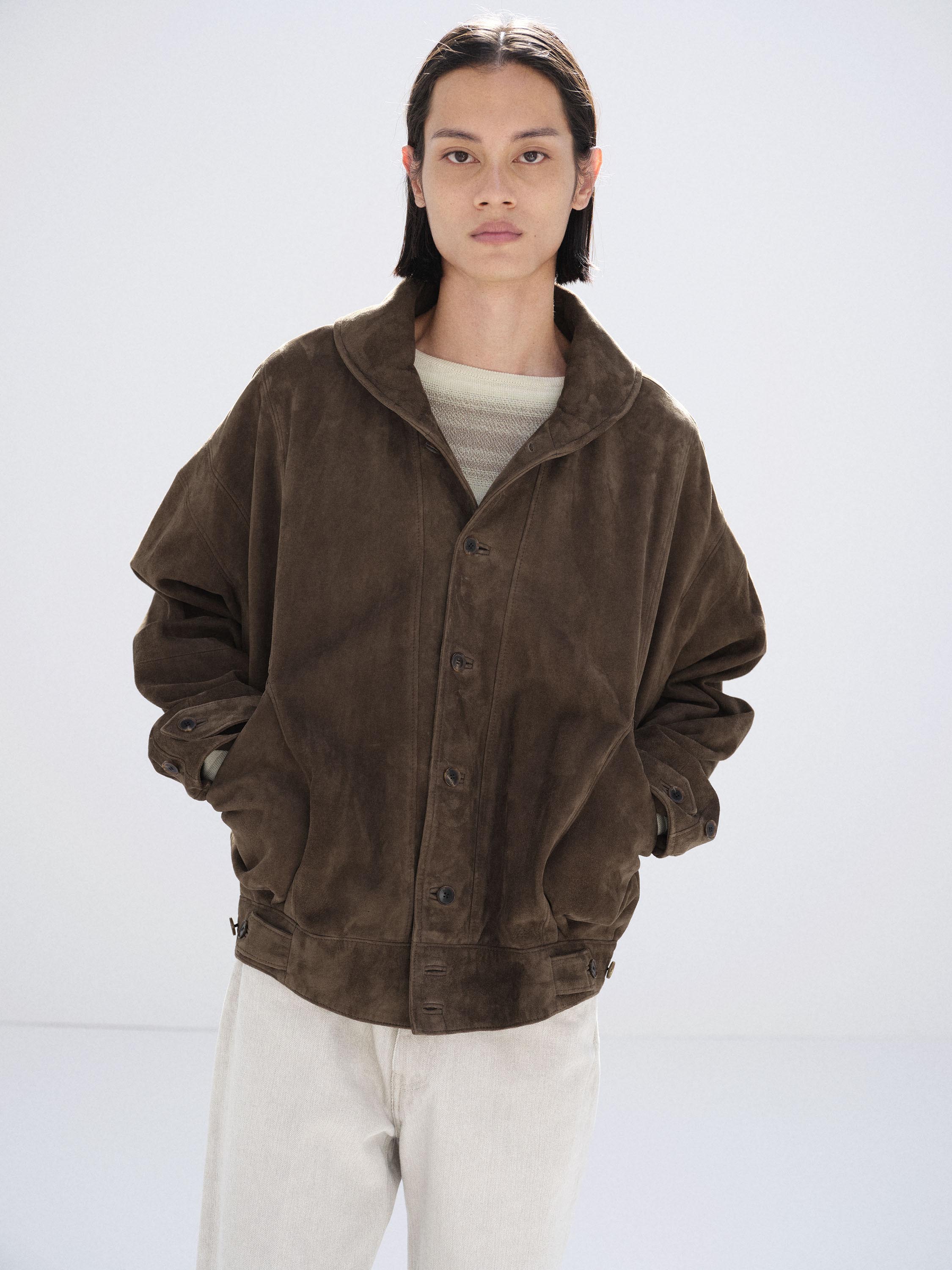 SILKY GRAIN SUEDE BLOUSON 詳細画像 DARK BROWN 4