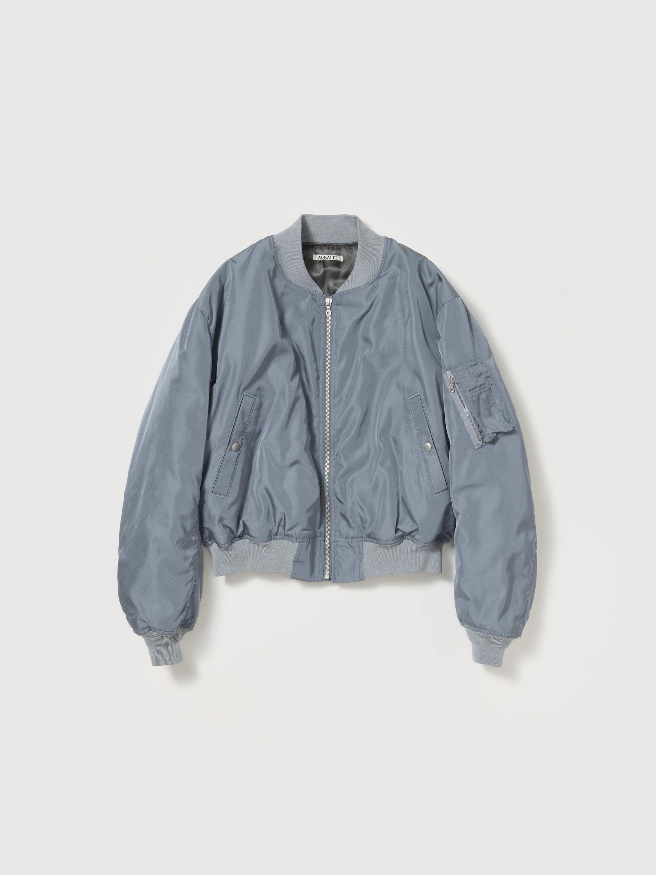 HIGH DENSITY SILK TWILL FLIGHT BLOUSON 詳細画像 BLUE GRAY 5