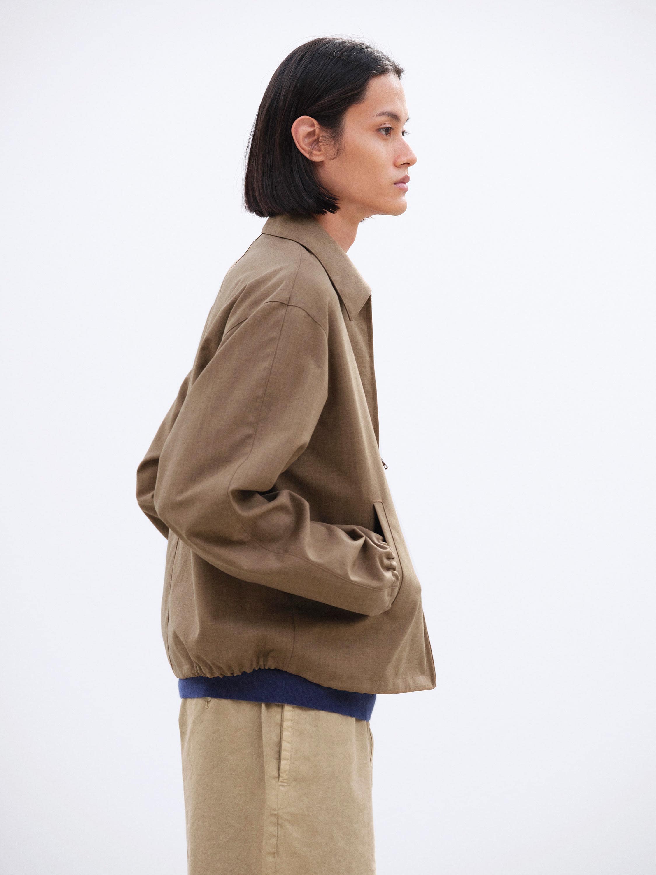 BONDED TROPICAL WOOL ZIP BLOUSON 詳細画像 TOP BROWN 3