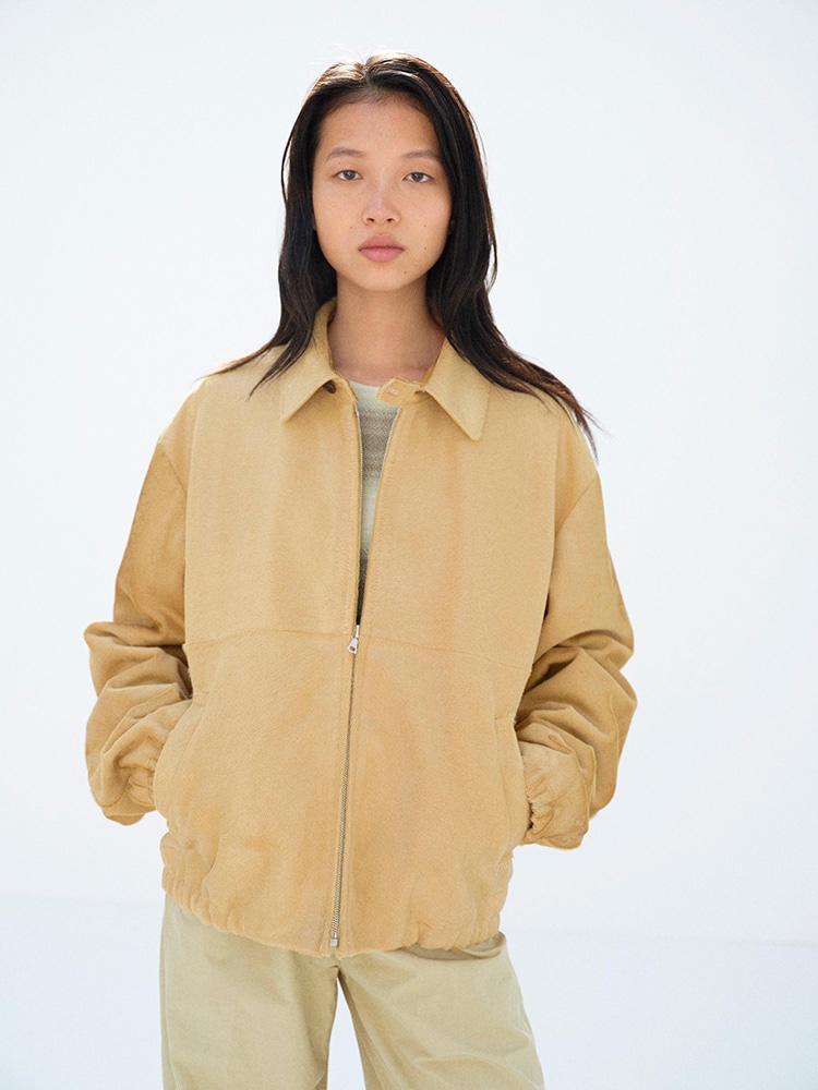 ジャケット・アウター AURALEE LIGHTWOOLGABARDINEFLIGHT BLOUSON Light Wool Flight Blouson in Top Black