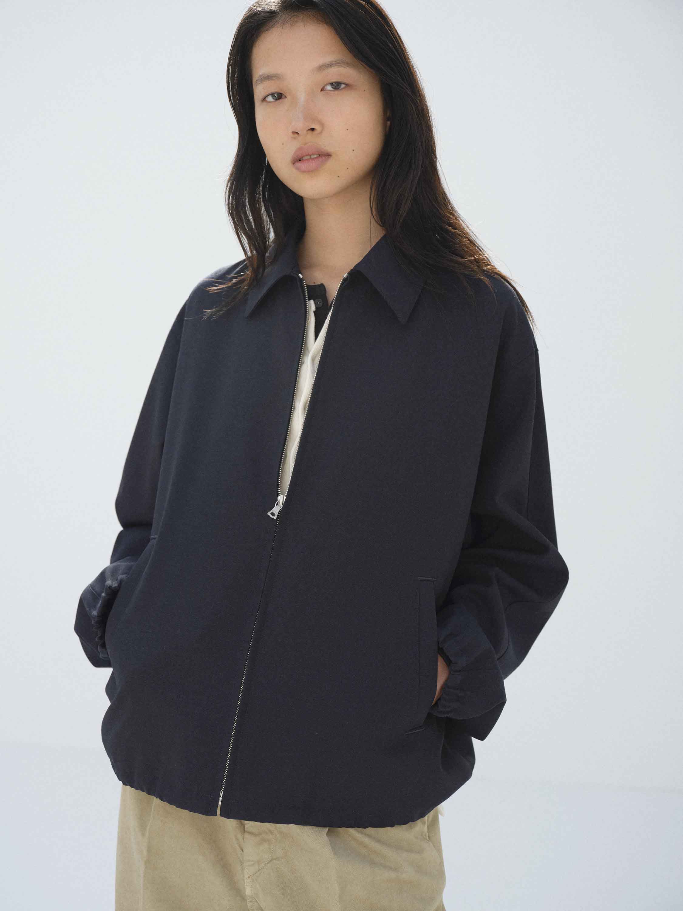 WOOL KID MOHAIR HOPSACK ZIP BLOUSON - AURALEE Official Website