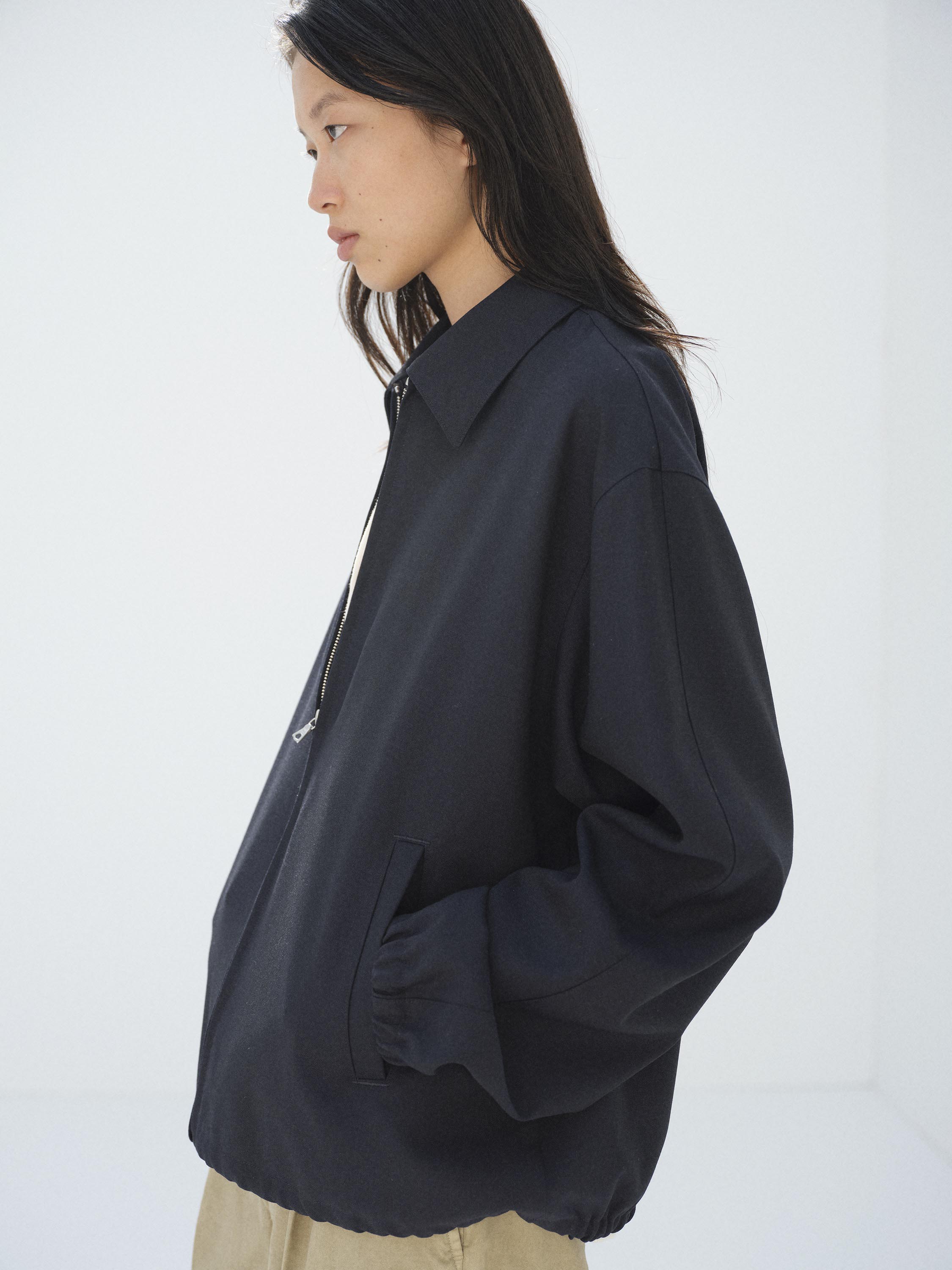 WOOL KID MOHAIR HOPSACK ZIP BLOUSON 詳細画像 DARK NAVY 2