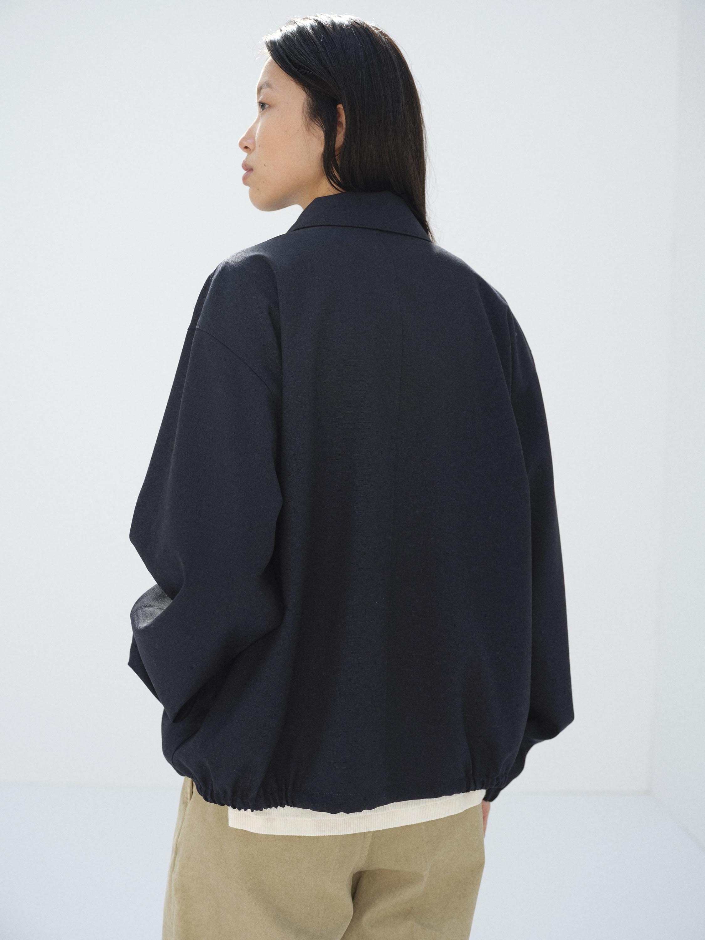 WOOL KID MOHAIR HOPSACK ZIP BLOUSON 詳細画像 DARK NAVY 5
