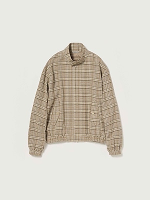 SILK LINEN NEP CHECK ZIP BLOUSON - AURALEE Official Website