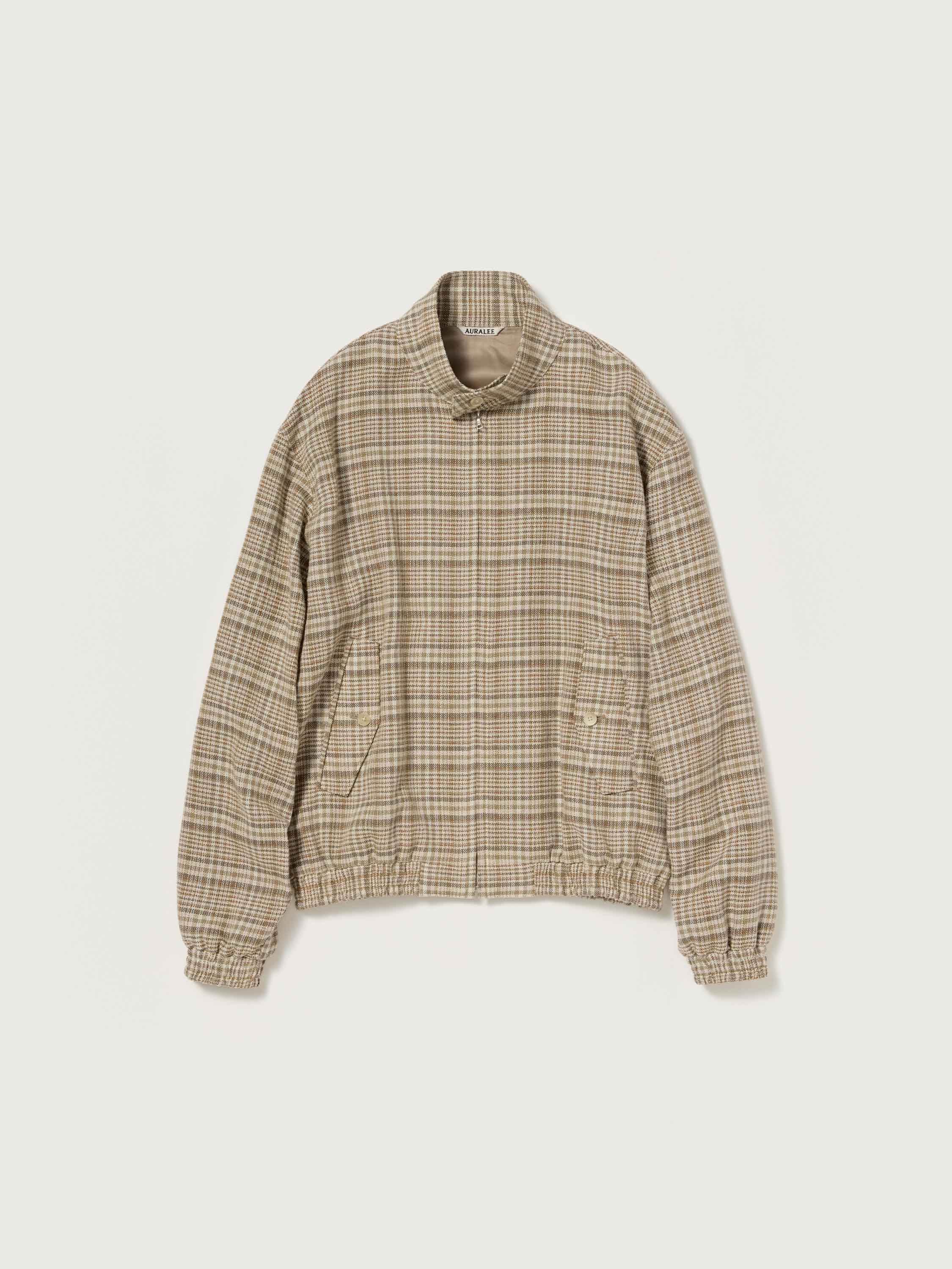 SILK LINEN NEP CHECK ZIP BLOUSON 詳細画像 IVORY BEIGE CHECK 1