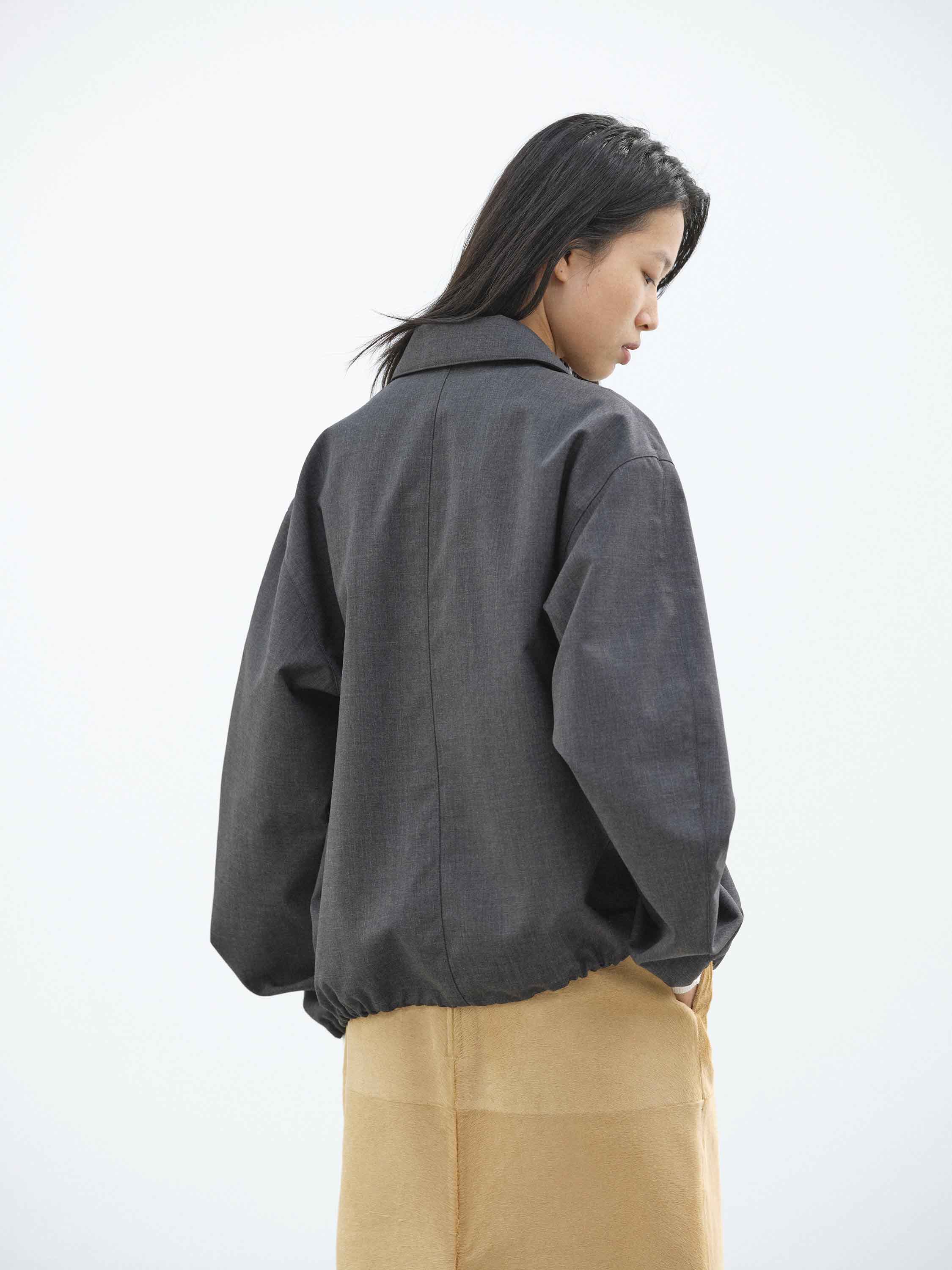 BONDED TROPICAL WOOL ZIP BLOUSON 詳細画像 TOP CHARCOAL 4