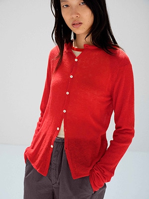 SHEER CASHMERE KNIT CARDIGAN