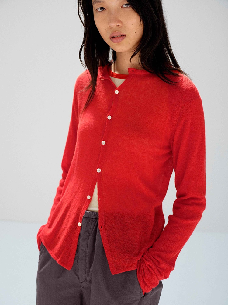 SHEER CASHMERE KNIT CARDIGAN