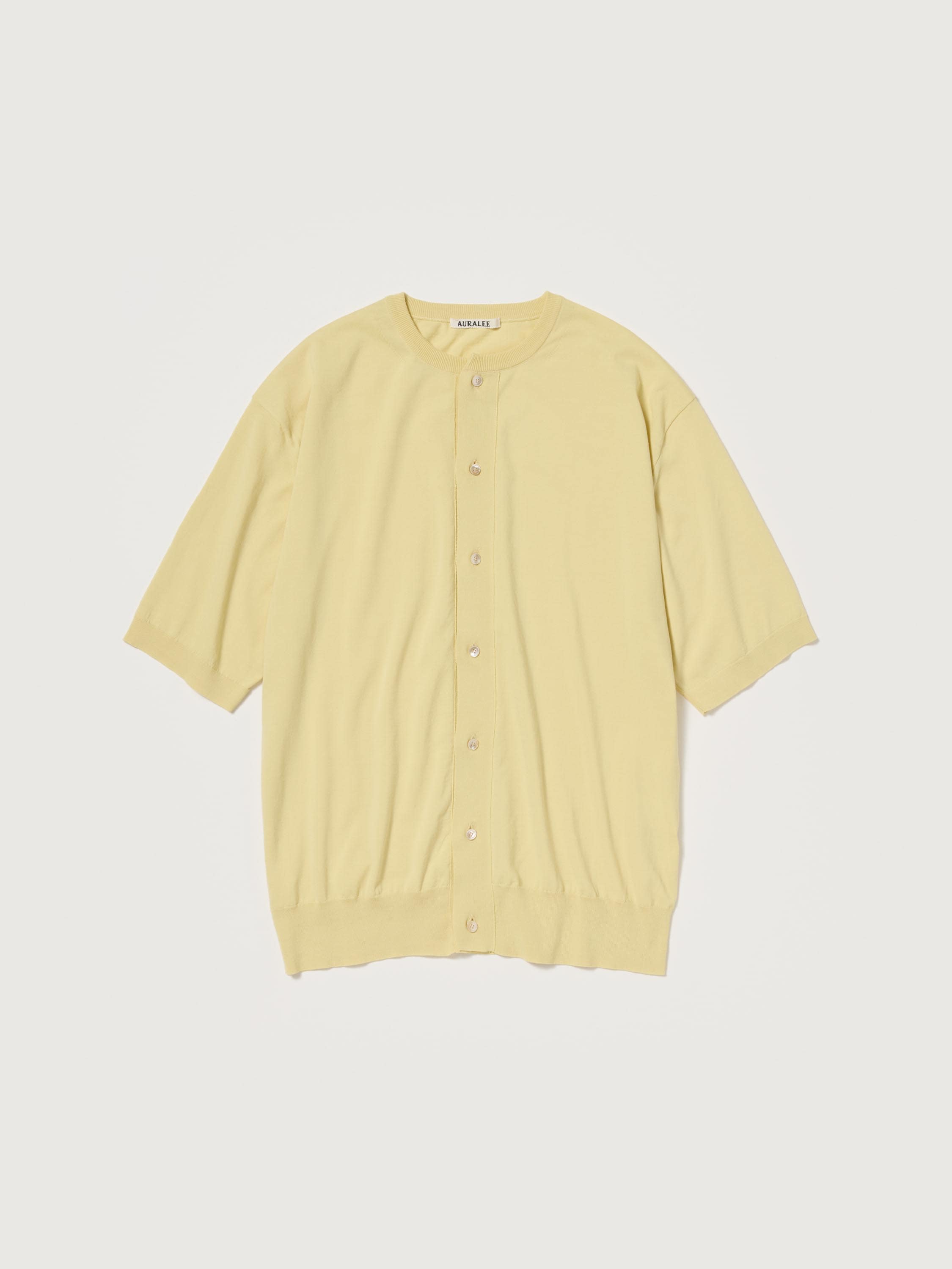 GIZA HIGH GAUGE KNIT HALF SLEEVED CARDIGAN 詳細画像 YELLOW BEIGE 4