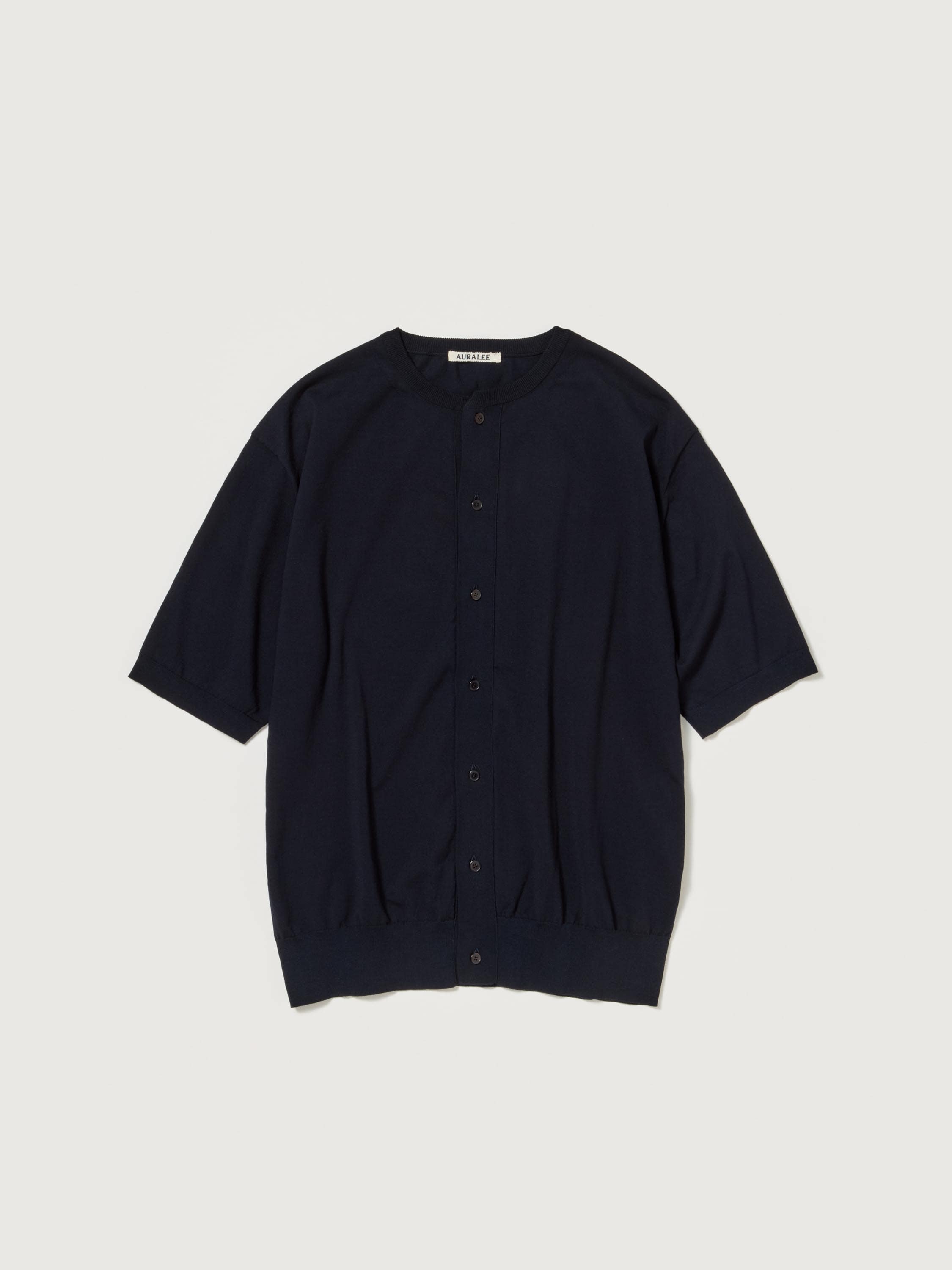 GIZA HIGH GAUGE KNIT HALF SLEEVED CARDIGAN 詳細画像 DARK NAVY 1