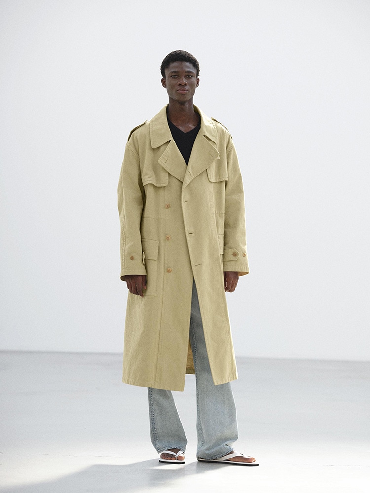 GARMENT-DYED TEXTURED CHINO COAT