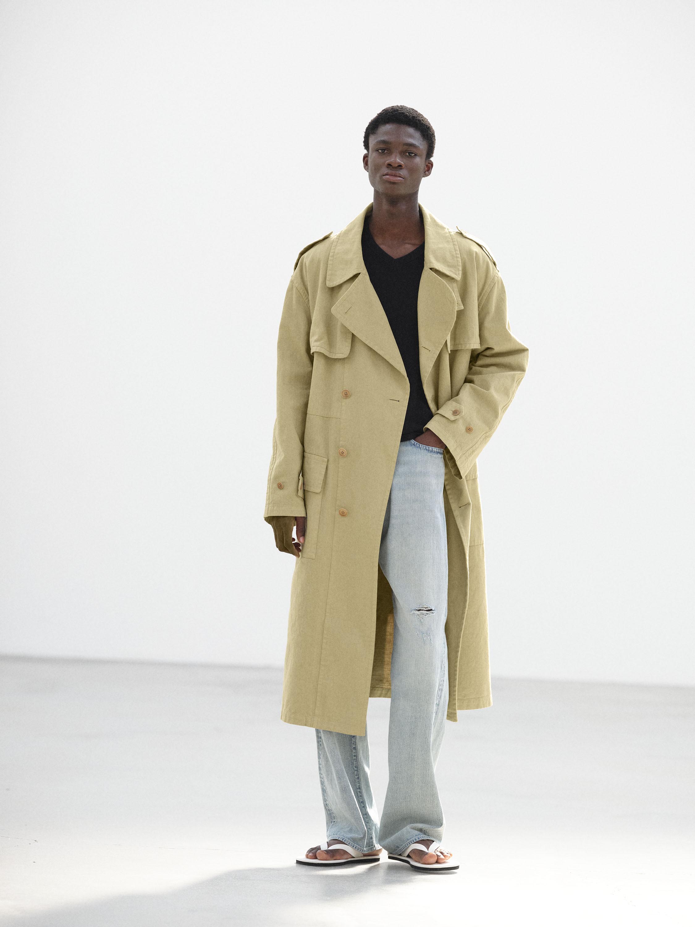 GARMENT-DYED TEXTURED CHINO COAT 詳細画像 BEIGE 2