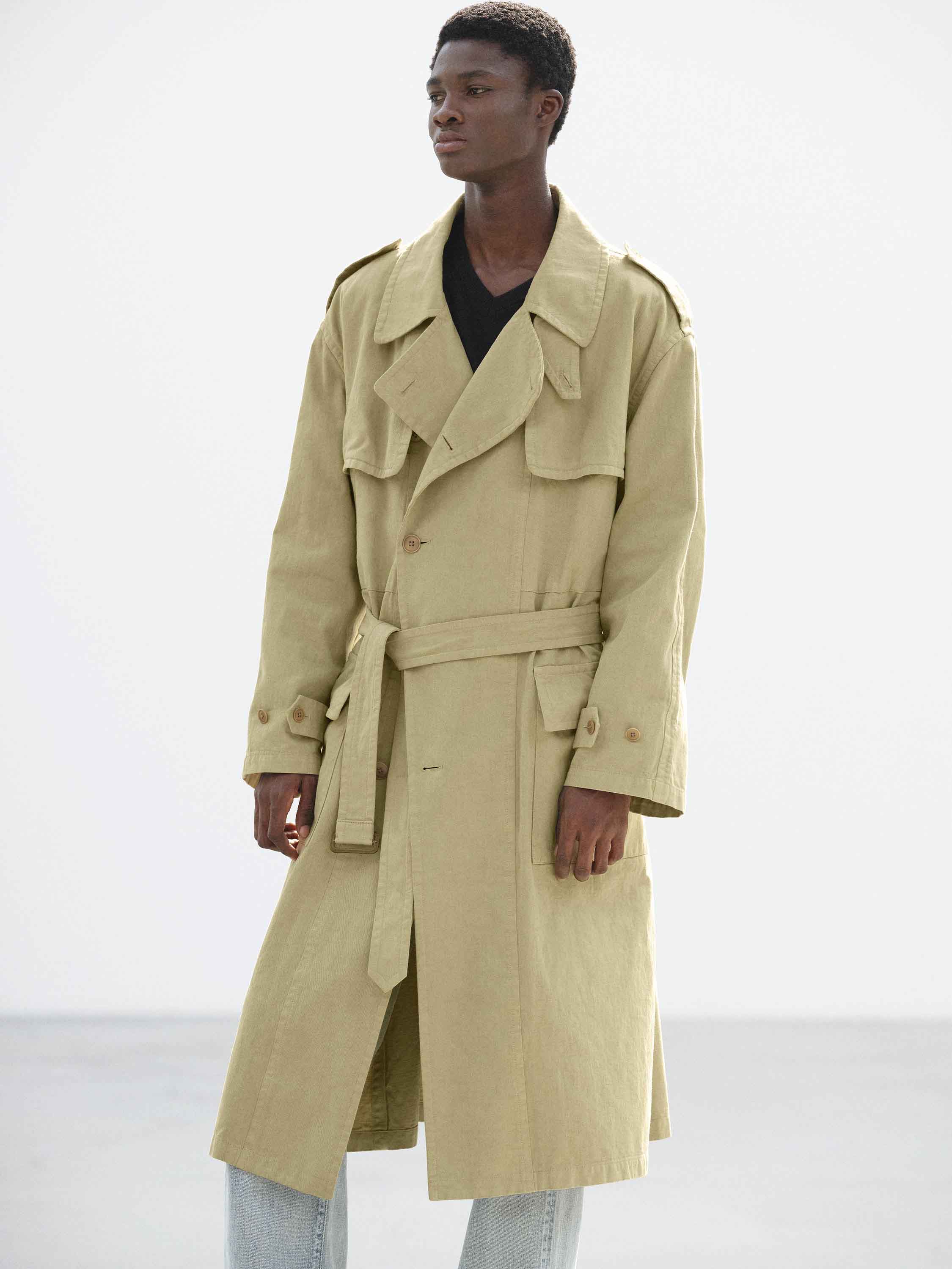 GARMENT-DYED TEXTURED CHINO COAT 詳細画像 BEIGE 3