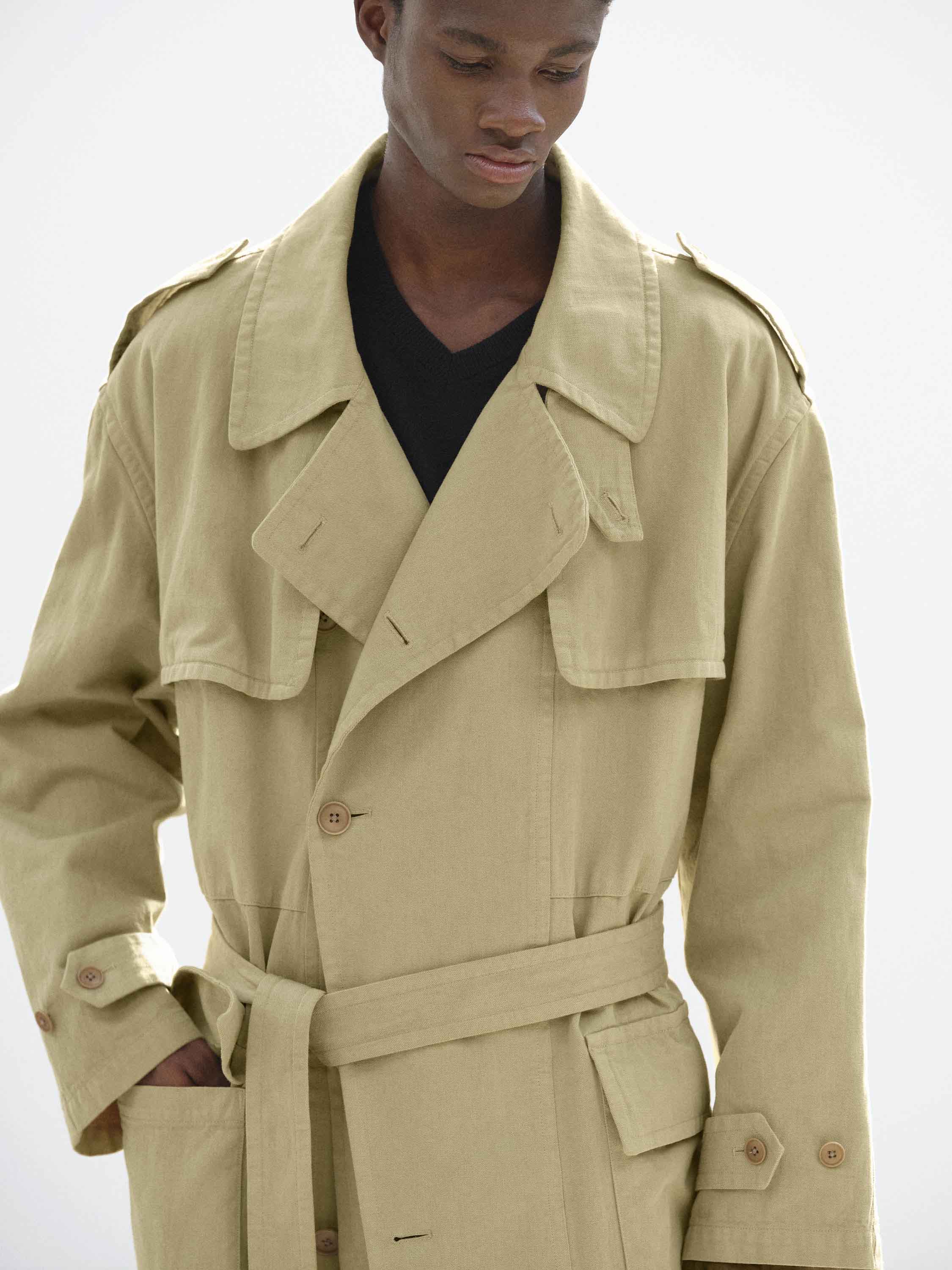 GARMENT-DYED TEXTURED CHINO COAT 詳細画像 BEIGE 4