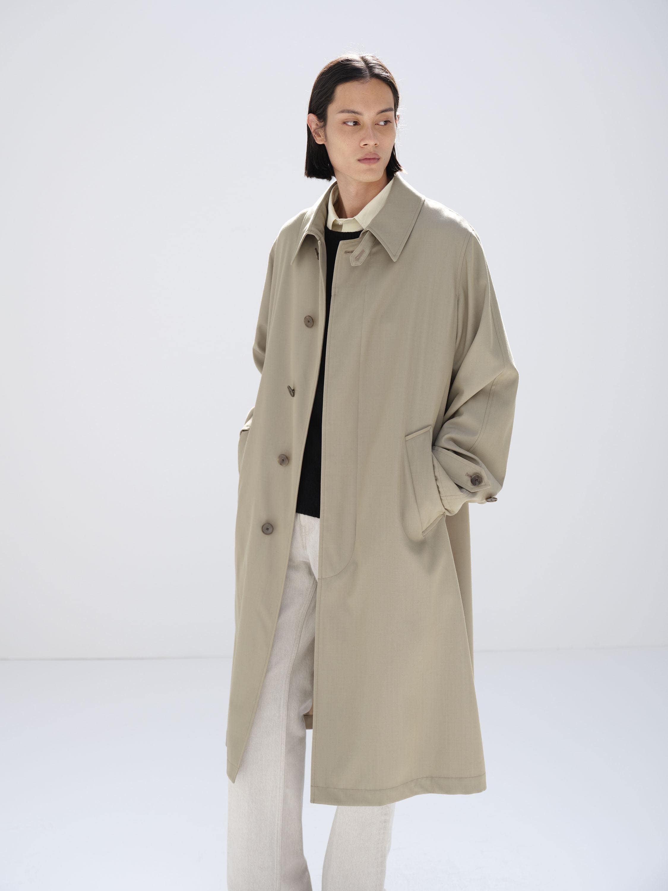 LIGHT WOOL MAX GABARDINE COAT 詳細画像 KHAKI BEIGE CHAMBRAY 2