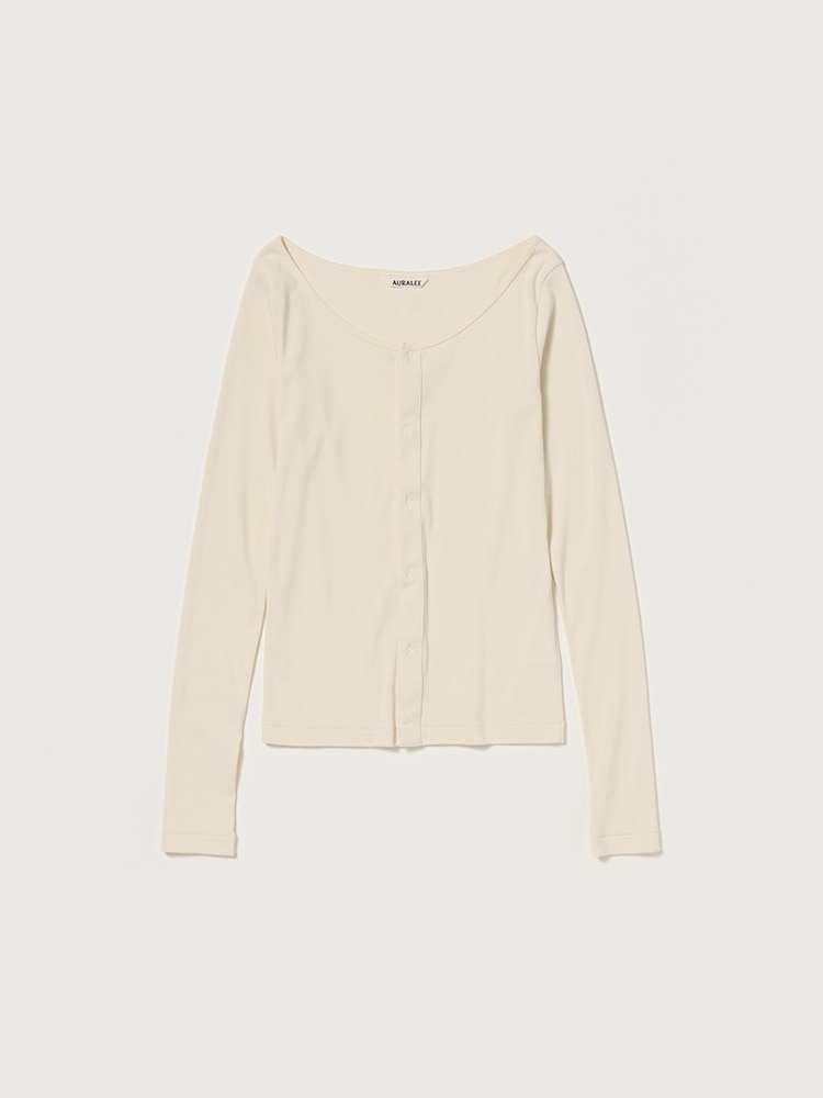 ORGANIC COTTON FINE RIB CARDIGAN - AURALEE Official Website