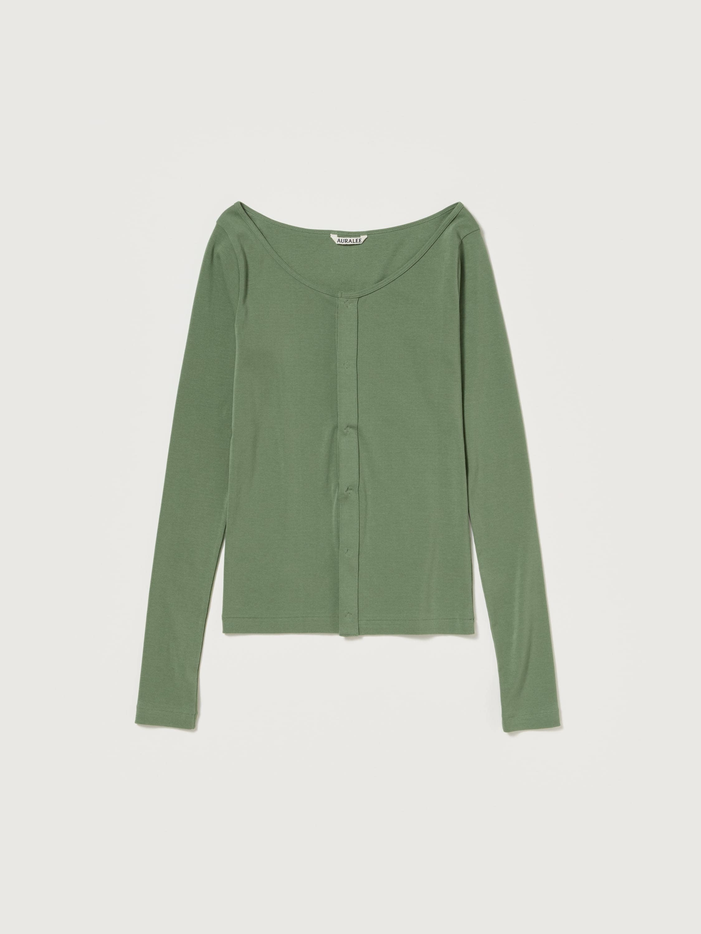 ORGANIC COTTON FINE RIB CARDIGAN 詳細画像 SAGE GREEN 4