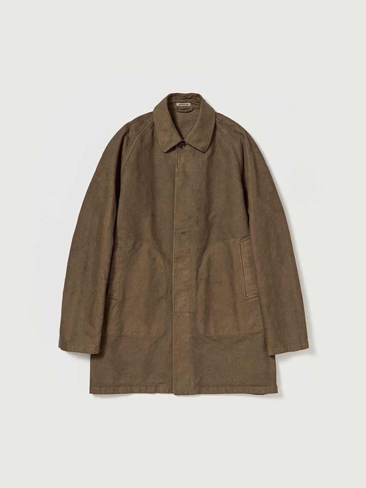GARMENT-DYED ORGANIC COTTON HEAVY TWILL SHORT COAT