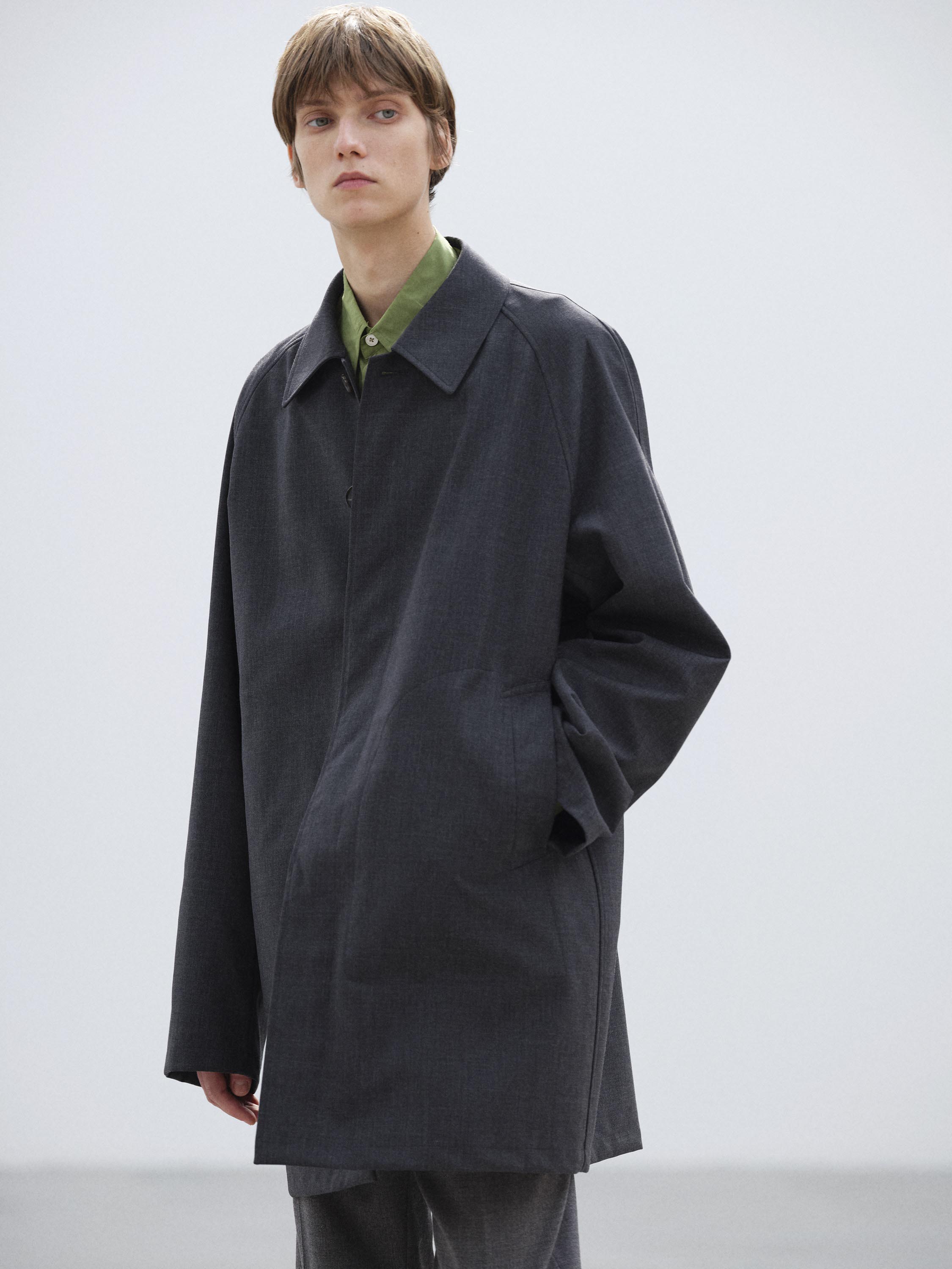 BONDED TROPICAL WOOL SHORT COAT 詳細画像 TOP CHARCOAL 2