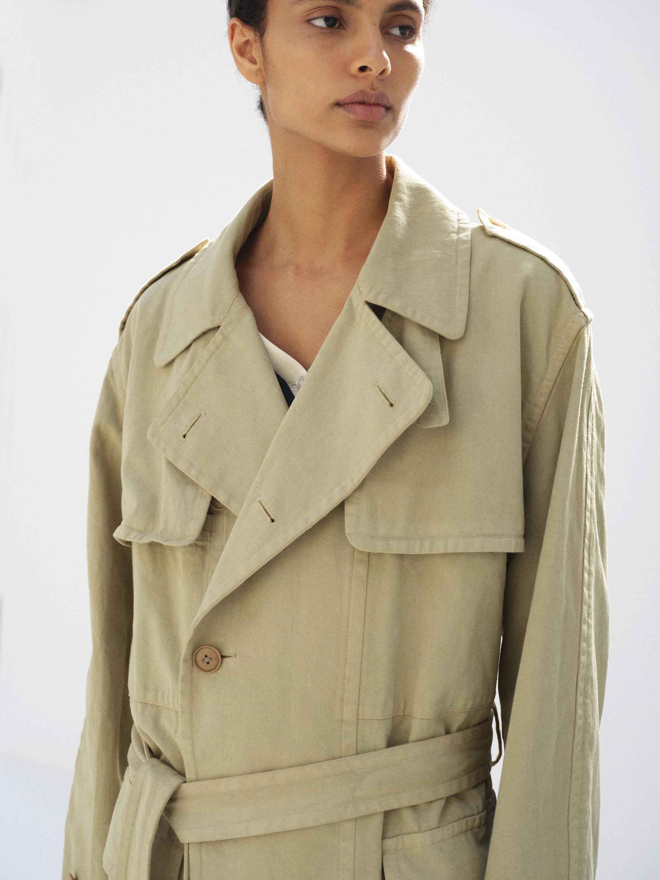 GARMENT-DYED TEXTURED CHINO COAT 詳細画像 BEIGE 3