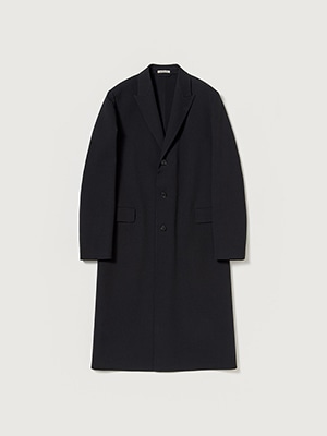 STRUCTURED WOOL GABARDINE HAND SEWN COAT