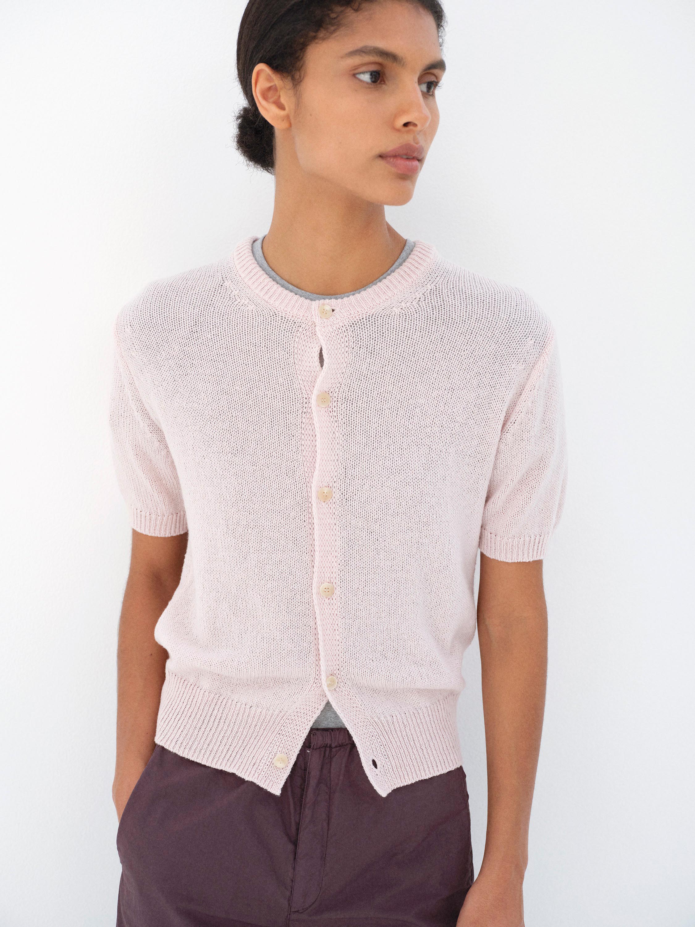 SUMMER CASHMERE KNIT HALF SLEEVED CARDIGAN 詳細画像 LIGHT PINK 2