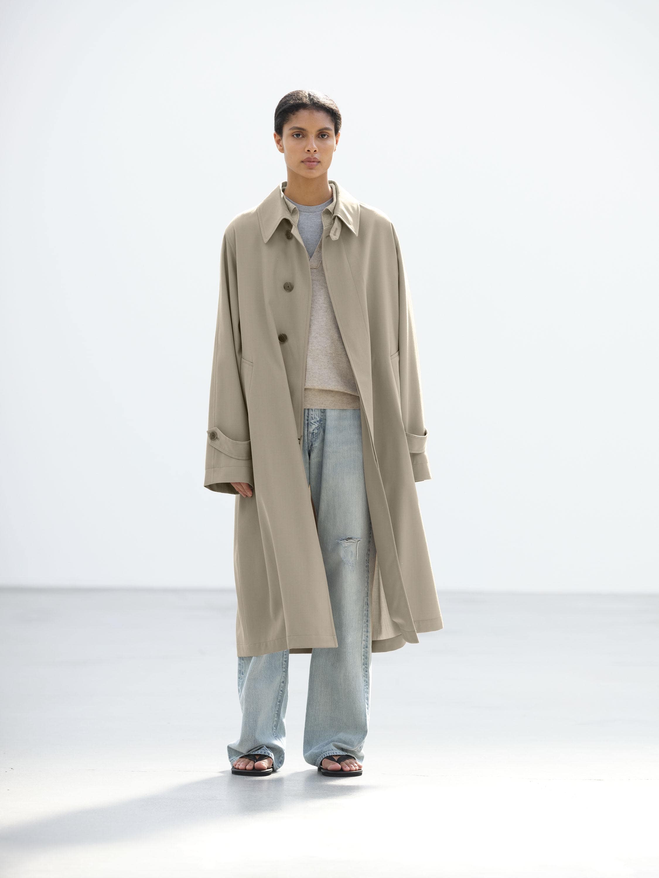 LIGHT WOOL MAX GABARDINE COAT 詳細画像 KHAKI BEIGE CHAMBRAY 3