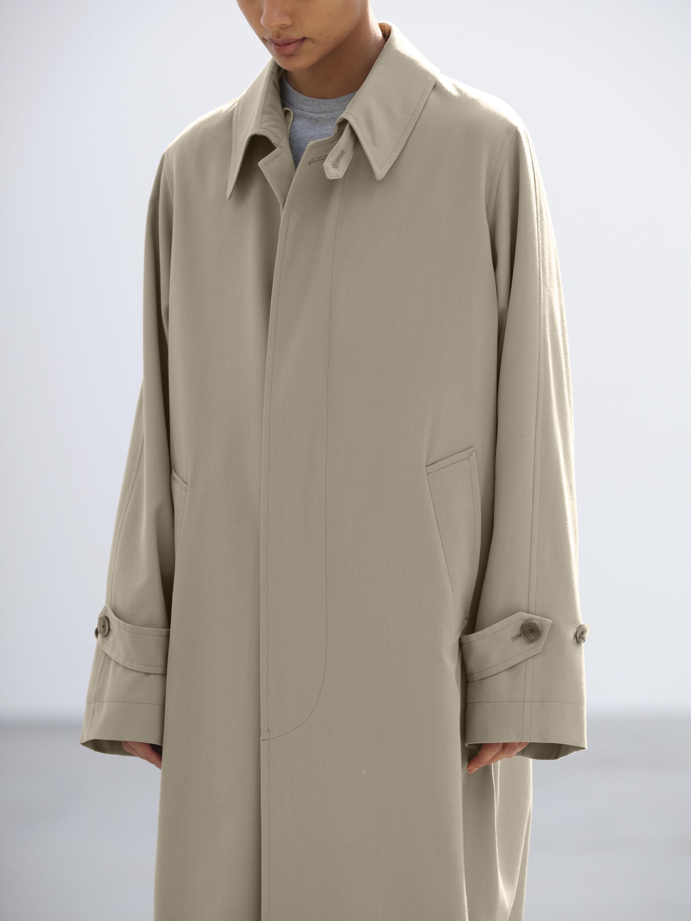 LIGHT WOOL MAX GABARDINE COAT 詳細画像 KHAKI BEIGE CHAMBRAY 4