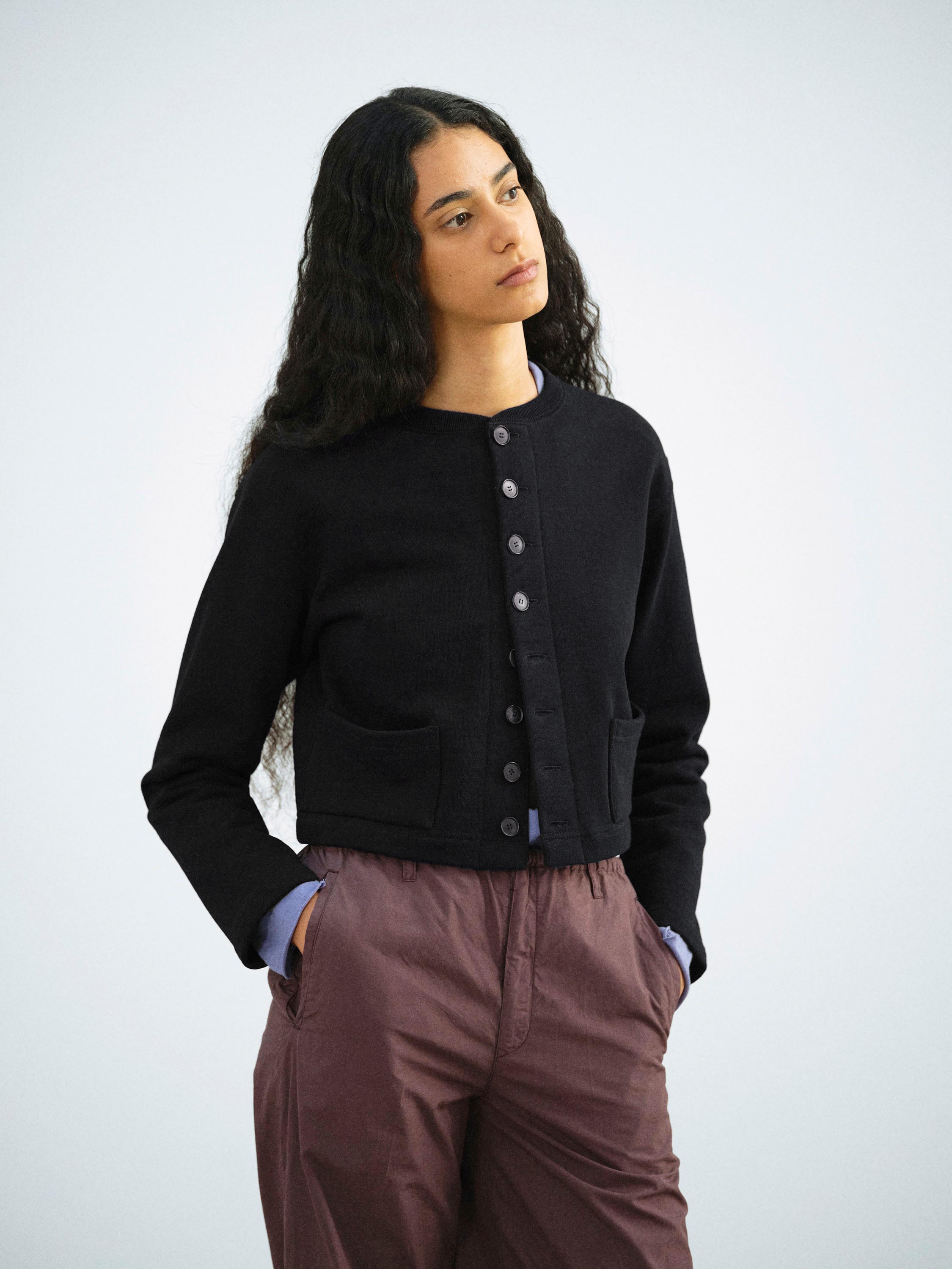 SMOOTH SOFT BD SWEAT CARDIGAN 詳細画像 BLACK 3