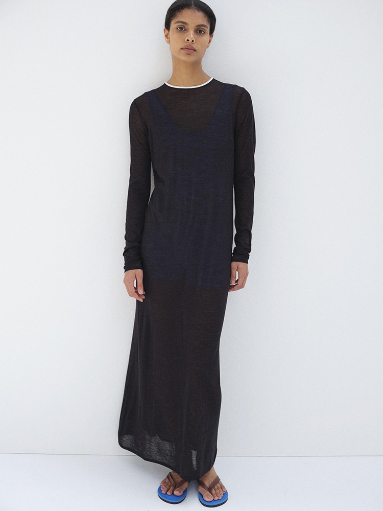 HARD TWIST HIGH GAUGE WOOL SILK KNIT DRESS - AURALEE Official Website