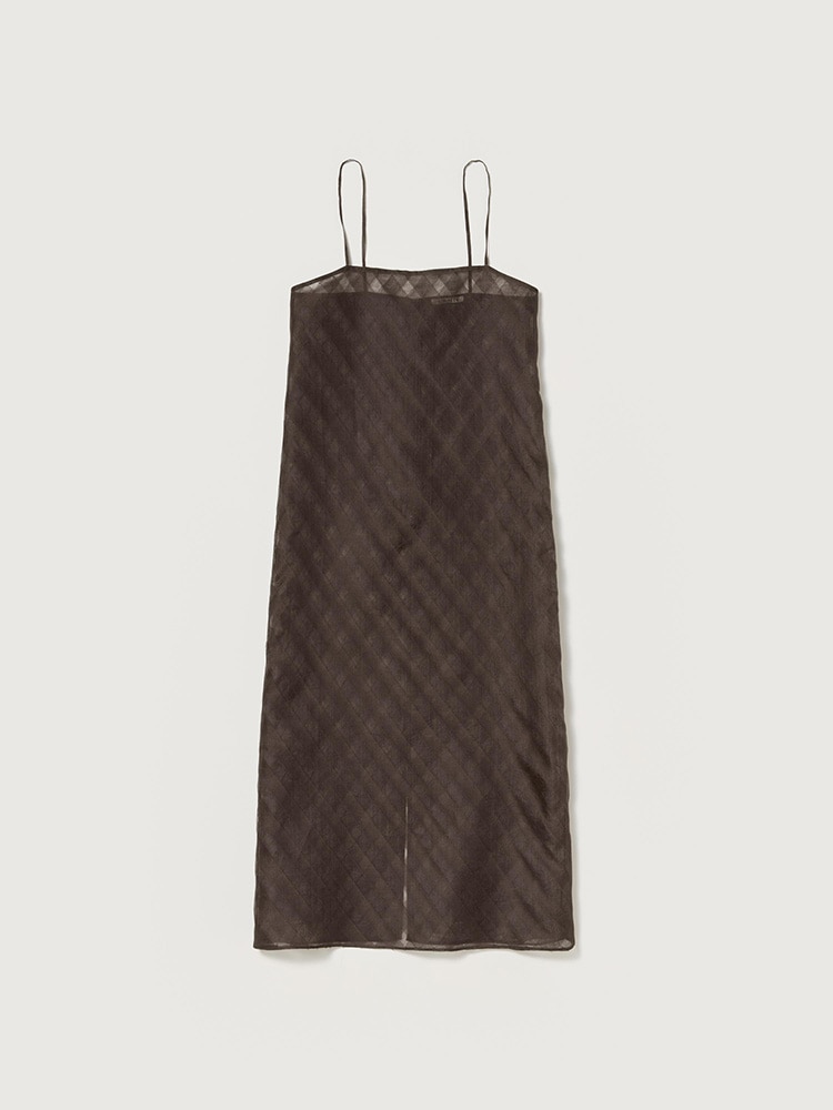SHEER SILK COTTON CUT JACQUARD CAMISOLE DRESS