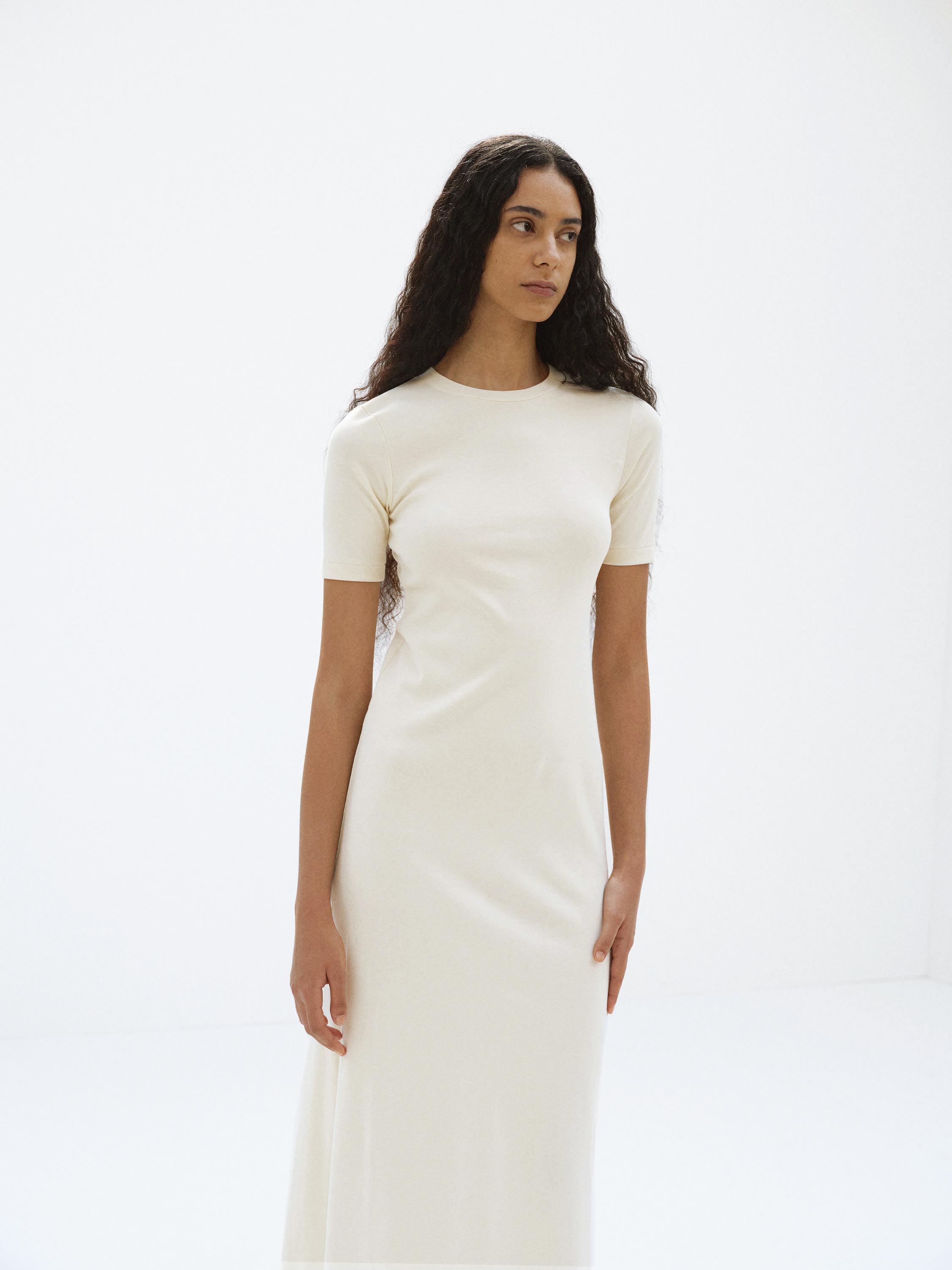ORGANIC COTTON FINE RIB DRESS 詳細画像 IVORY 3