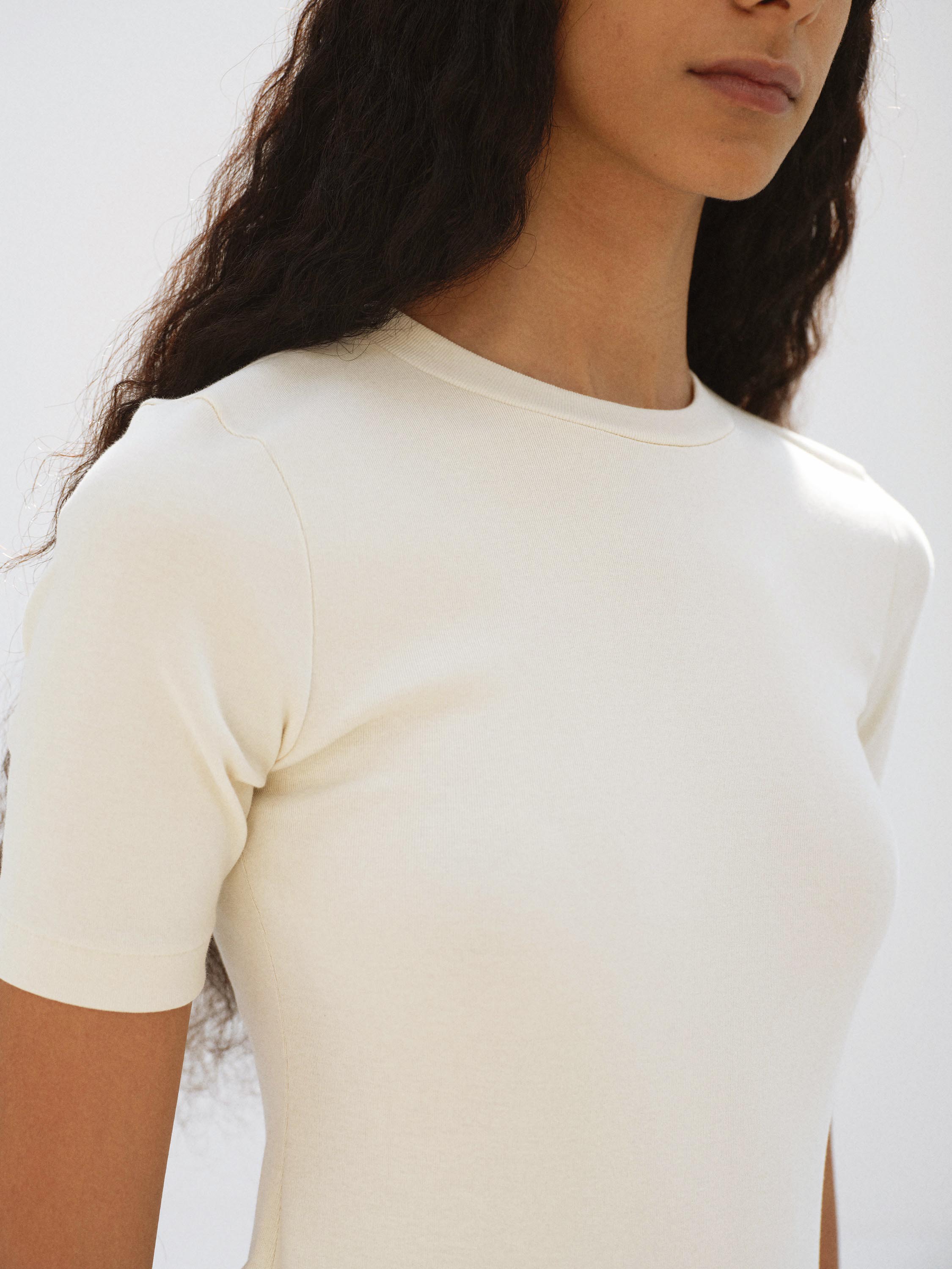 ORGANIC COTTON FINE RIB DRESS 詳細画像 IVORY 4