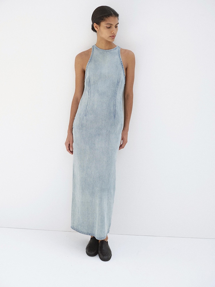 FADED SELVEDGE LIGHT DENIM DRESS - AURALEE Official Website