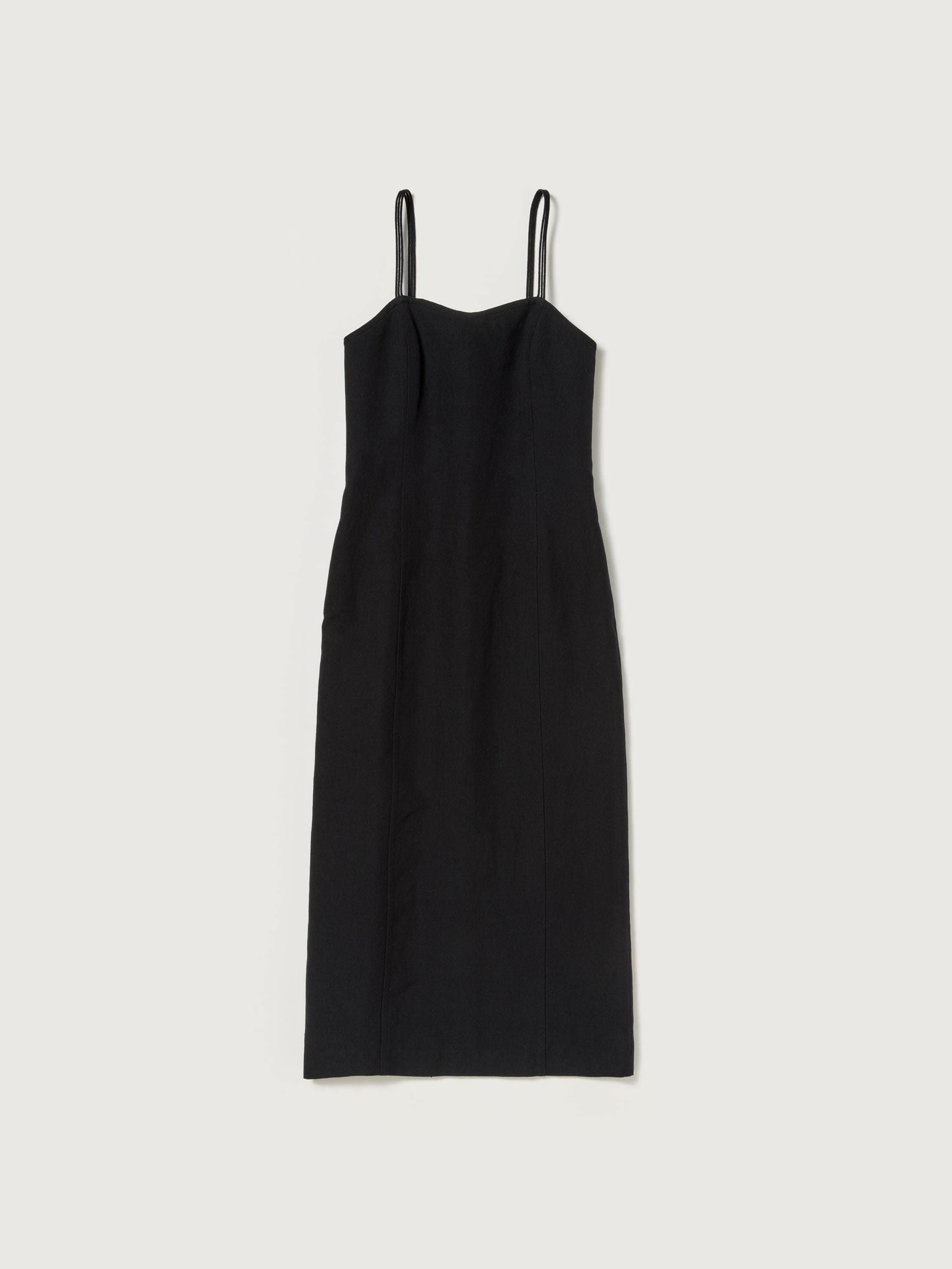 WOOL COTTON LINEN OX CAMISOLE DRESS 詳細画像 BLACK 1