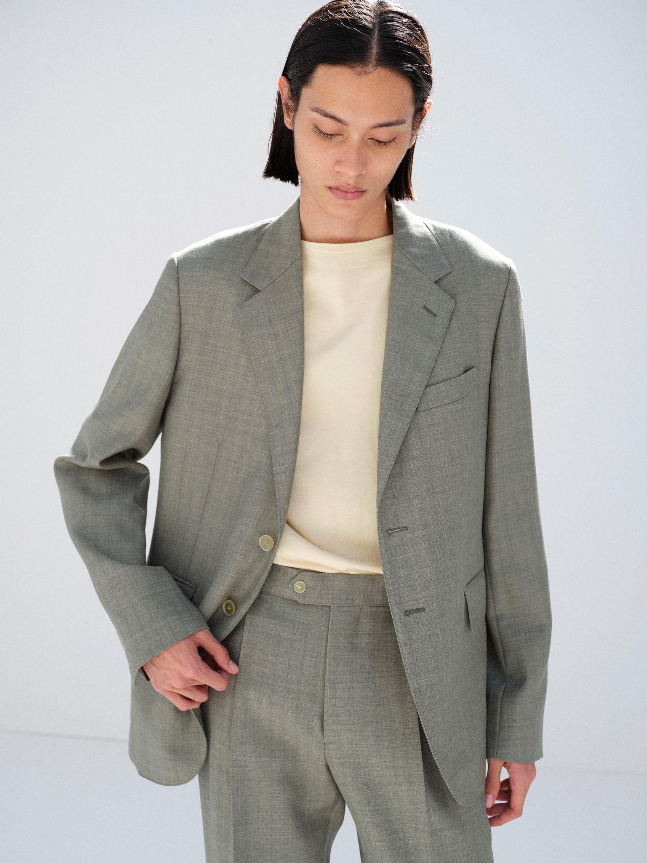 BLUEFACED WOOL JACKET 詳細画像 KHAKI GRAY STRIPE 2